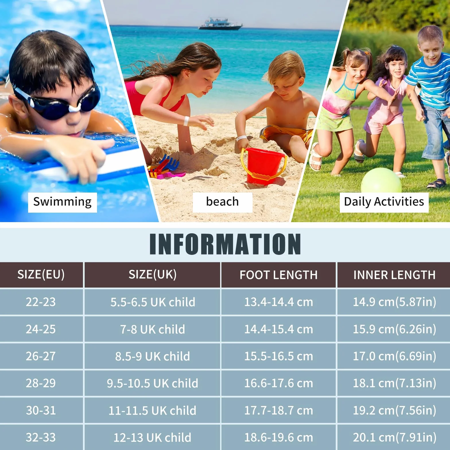Tolaler Buty do wody dla dzieci, dziewczynek, chłopców, buty plażowe dla dzieci z grubą podeszwą, antypoślizgowe, miękkie i trwałe buty do wody dla dzieci, na basen i do ogrodu