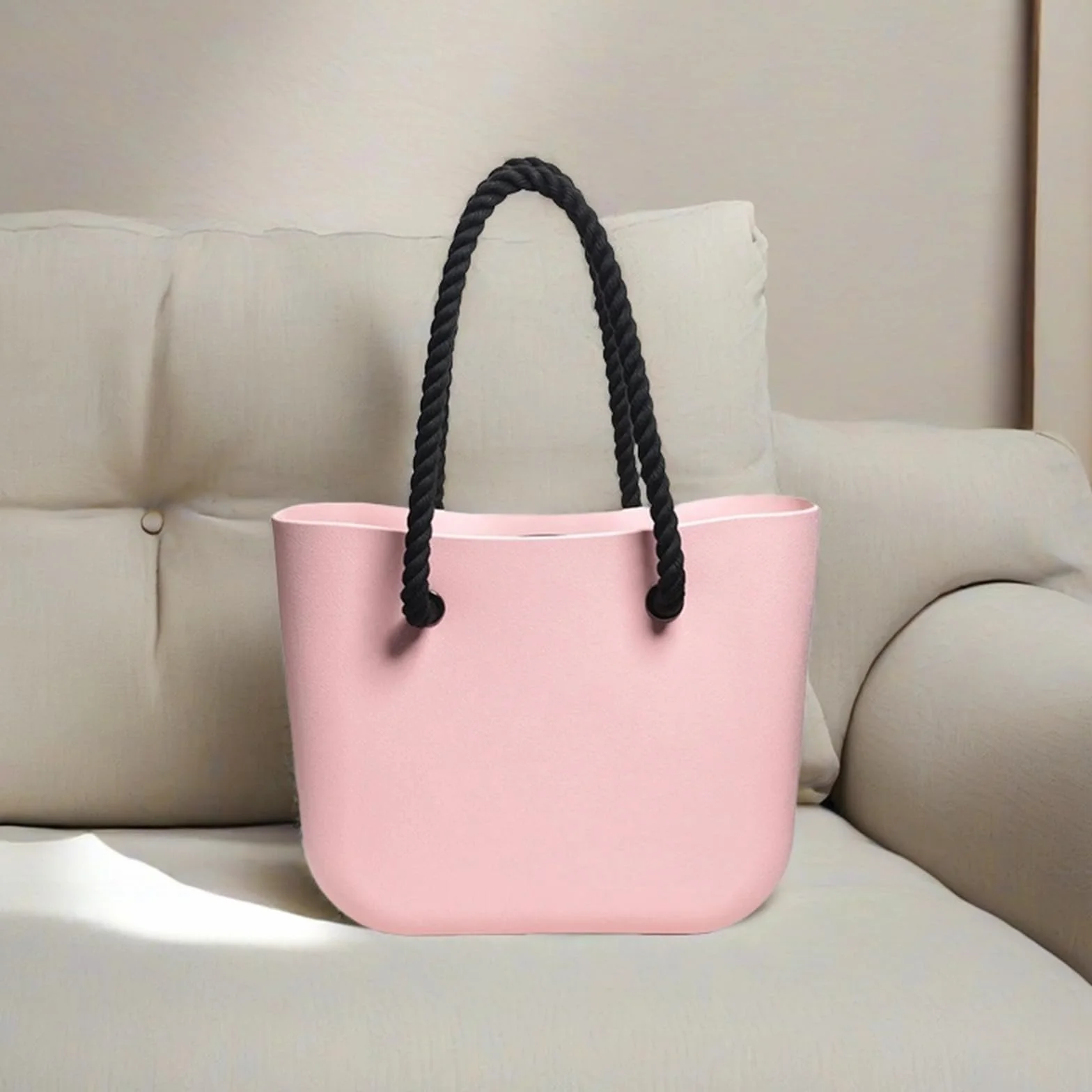 Uchwyty do torebek O Bag, 2 sztuki, uchwyty do torebki plażowej, klasyczne paski do torebki, uchwyty do torebki Obag, akcesoria, 70 cm, czarne