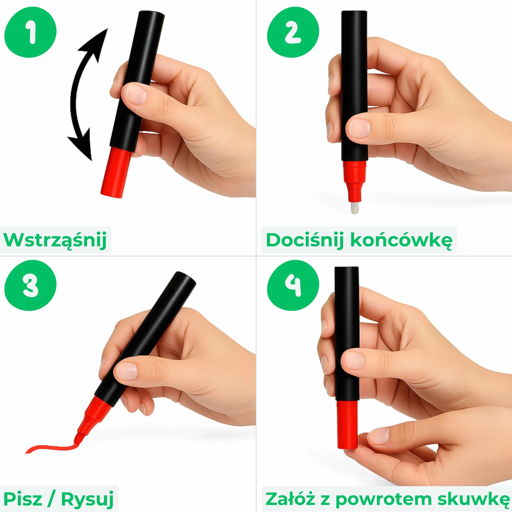 Płynne markery kredowe, 8 pisaki kredowe sucho- i mokrościeralne do tablic, okien, szkła, wymazywalny tusz, 5 mm dwustronna końcówka, tusz jumbo - do szkoły, biura, domu