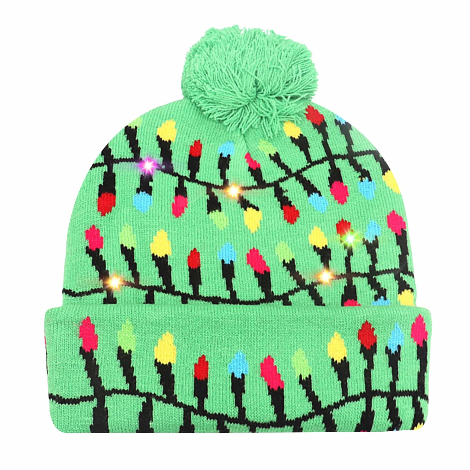 Colexy Świecąca czapka bożonarodzeniowa LED, czapka zimowa z dzianiny czapka beanie kolorowa ciepła czapka beanie kapelusz bożonarodzeniowy LED dla mężczyzn kobiet na Boże Narodzenie, bal, imprezy