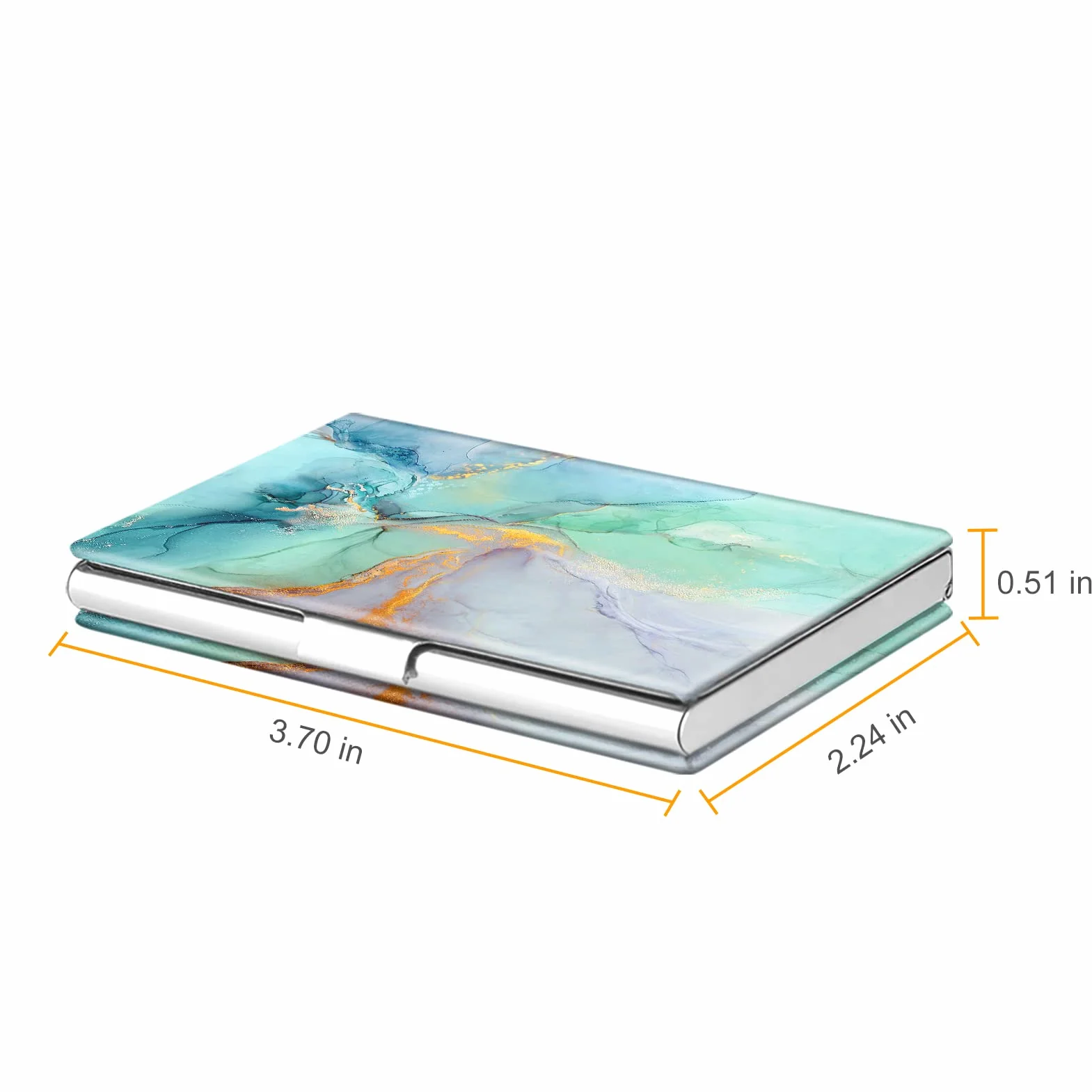Fintie Business Card Holder, Premium Vegan Leather Coated Stainless Steel Professional Slim Name Card Case Organizer dla mężczyzn i kobiet