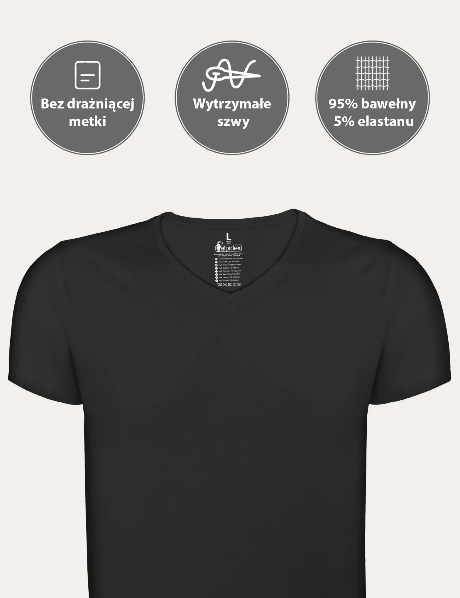 ALPIDEX 4 Sztuk Mężczyźni T-Shirt Męski Koszulka 100% Bawełna Undershirts Krótkie Rękawy Dekoltem W Serek Podkoszulek