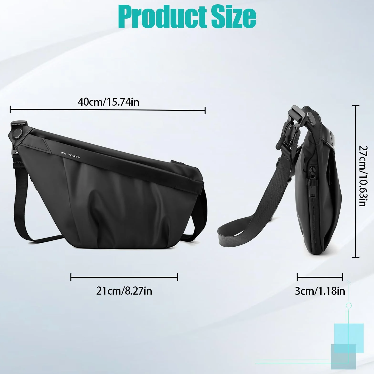 Sling Bag męska torba na klatkę piersiową, torba na ramię ze skóry PU, torba crossbody, wodoszczelna i antykradzieżowa, wielofunkcyjna torba podróżna na co dzień, wędrówki i aktywności na