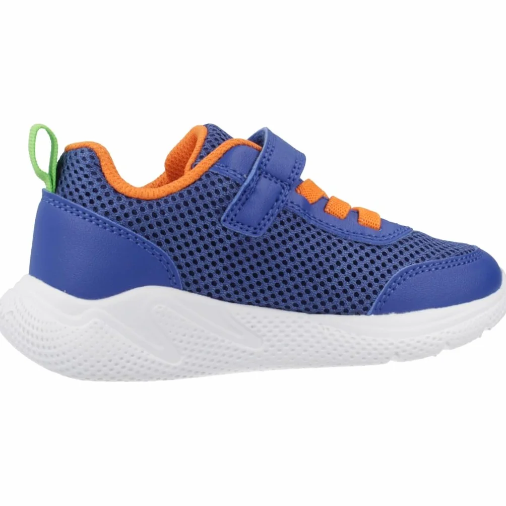 Geox B SPRINTYE Boy C Sneakers, Royal/Orange, 26 EU