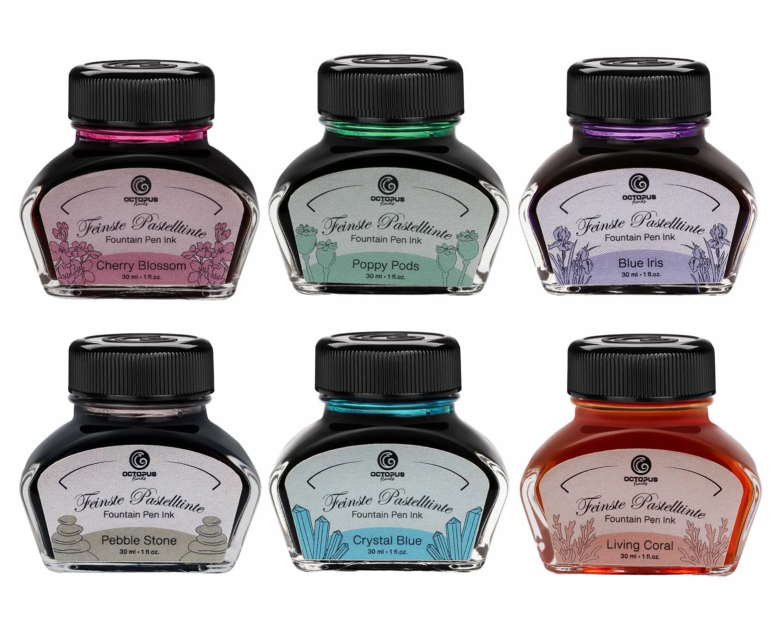 Atrament do piór wiecznych i szklanych piór pastelowych różowych "Cherry Blossom", 30 ml, atrament do kaligrafii