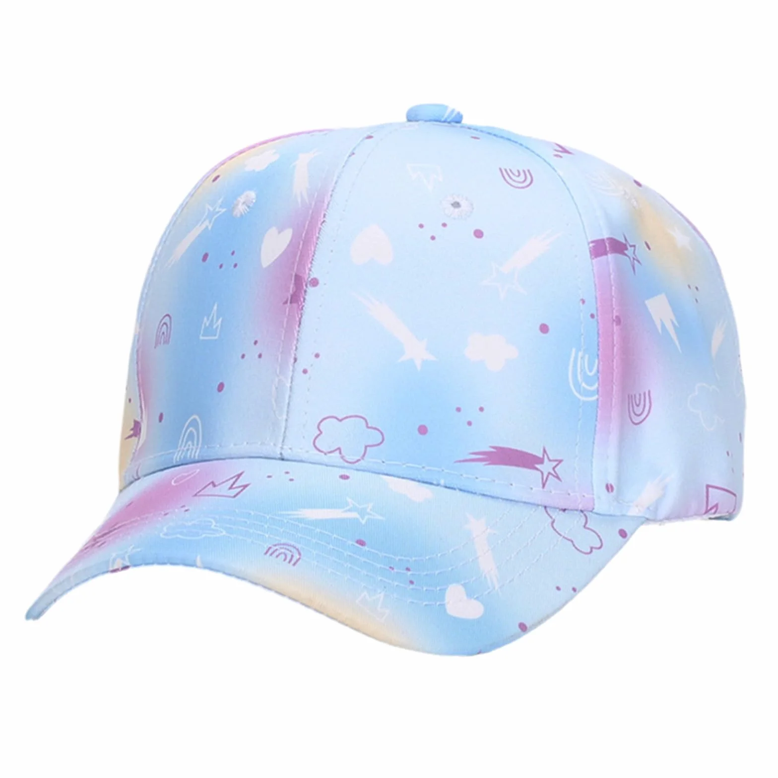 Dziewczęca czapka bejsbolowa, regulowana dziecięca czapka snapback, kapelusz przeciwsłoneczny, letnia czapka outdoorowa, czapka bejsbolowa dla dziewcząt, z otworem w koński ogon, 4-10 lat