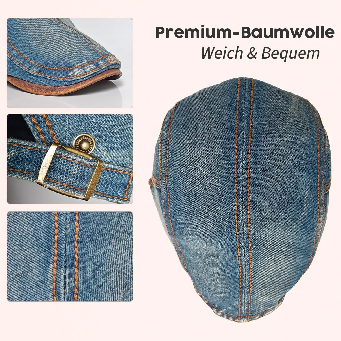 Unisex Denim Flatcap męska czapka z daszkiem czapka beret czapka z daszkiem damska czapka beret regulowana czapka rekreacyjna czapka beret czapka beret