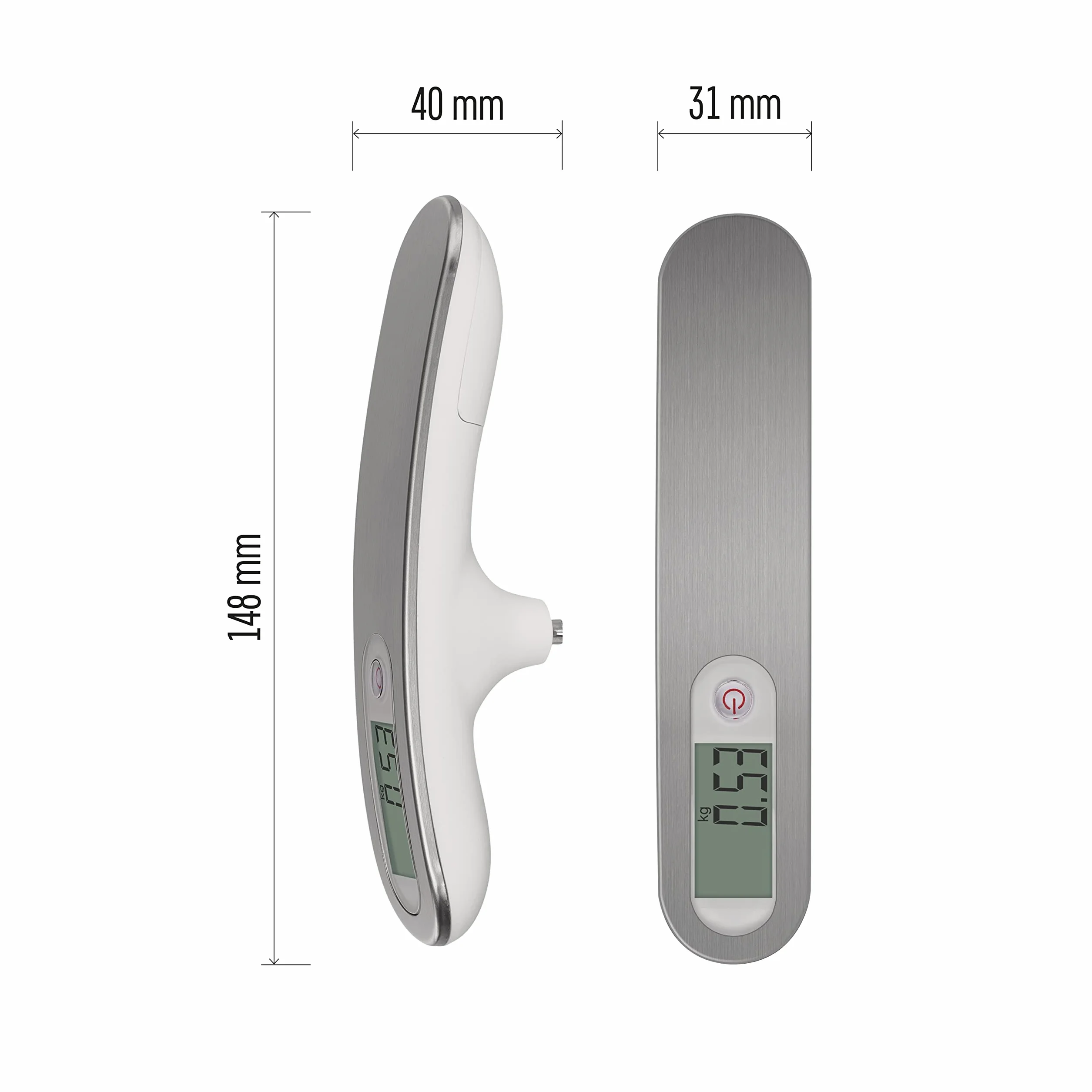 EMOS PT-506 EV020 cyfrowa waga wisząca/waga bagażowa/waga ryba/waga bagażowa/waga podróżna z funkcją ważenia, pasek, ekran LCD, maks. 50 kg, dokładność 10 g, baterie w zestawie