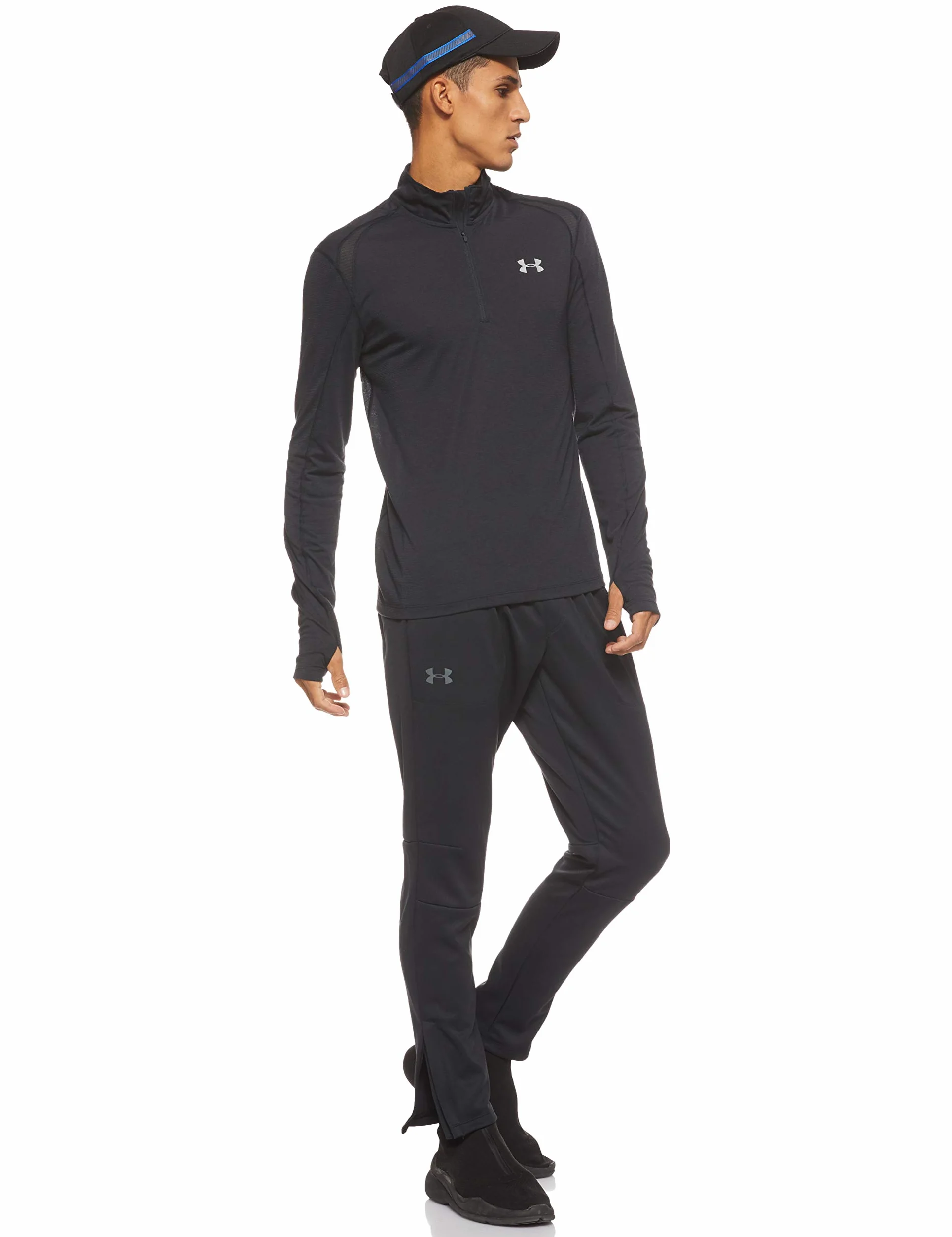 Under Armour Streaker 2.0 zamek błyskawiczny do połowy, rozgrzewany top z długim rękawem do biegania, zapinany na zamek top z nowoczesną tkaniną dla mężczyzn