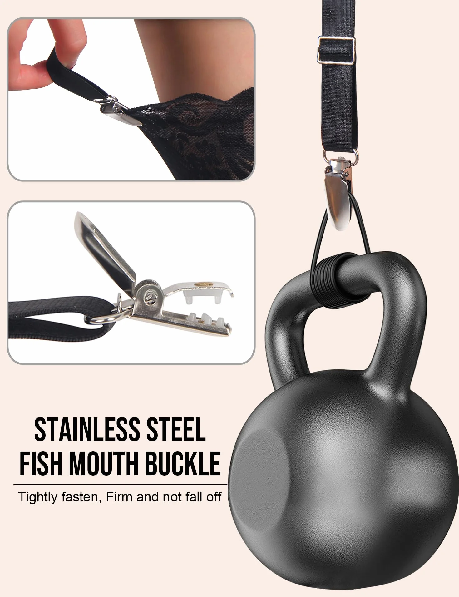 Ohmydear Damski Pasek do Pończoch Seksowny Plus Size Bielizna Brzuch z 6 Metalowymi Klipsami Haczyki i Oczka
