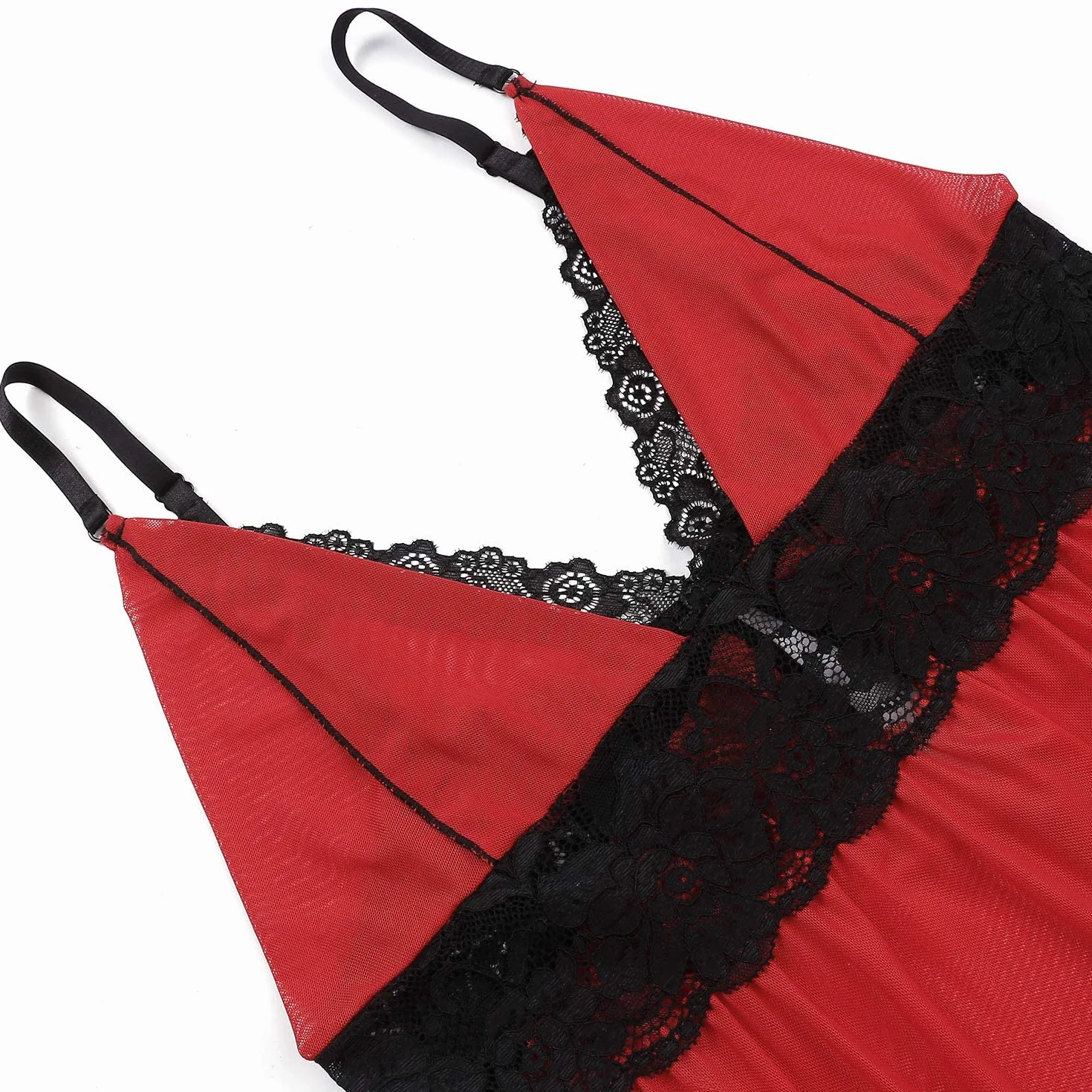 EVELIFE Damska seksowna sukienka babydoll plus size koronkowa bielizna babydoll koszulka bielizna nocna zestaw bielizny ze stringami