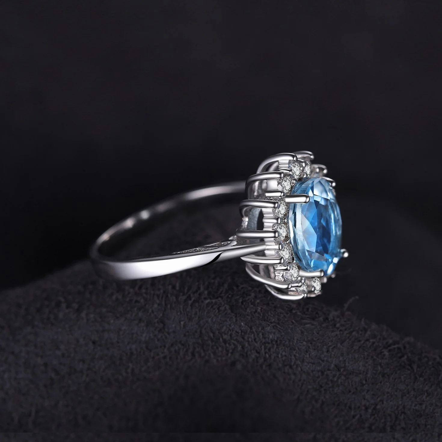 JewelryPalace Księżniczka Diana Szmaragd Szafir Topaz Ametyst Cytryn Granat Perydot Rubin Pierścionki, Pierścionek zaręczynowy Srebro 925 Biżuteria damska Rosegold Gold