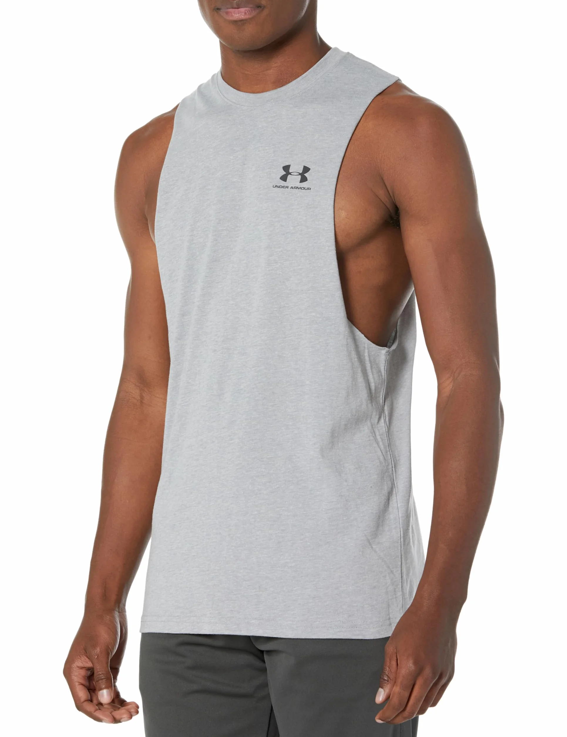 Under Armour Męska koszulka sportowa bez rękawów z wycięciem na lewą klatkę piersiową