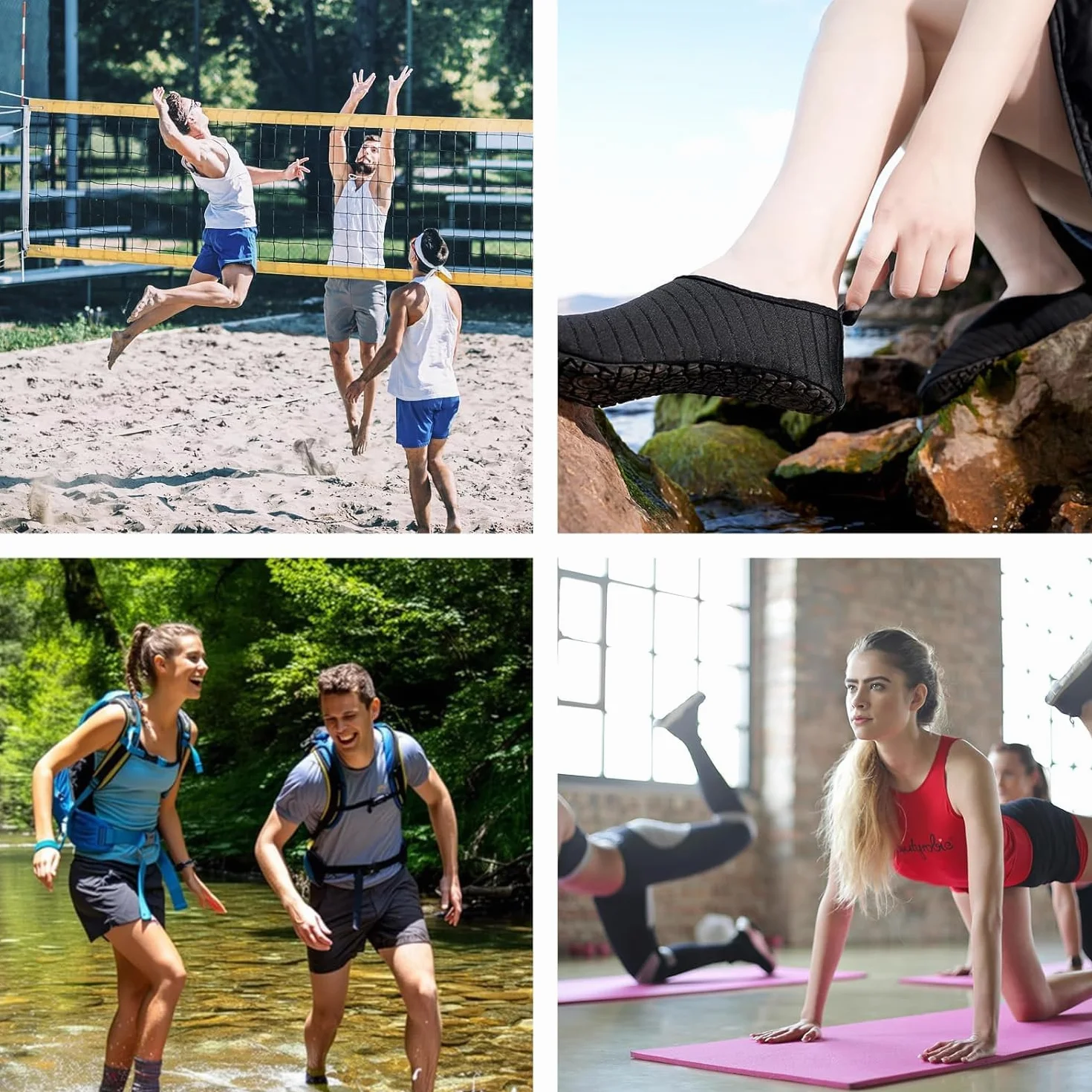 JOTO Męskie damskie buty wodne, antypoślizgowe buty do wody, buty sportowe, szybkoschnące, do nurkowania, do nurkowania, na plażę, do nurkowania z rurką, do kąpieli, Ciemna czerń, 48/49 EU