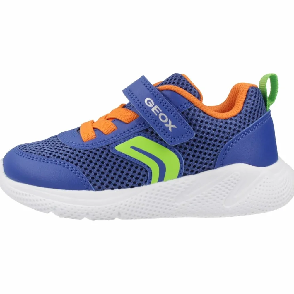 Geox B SPRINTYE Boy C Sneakers, Royal/Orange, 26 EU