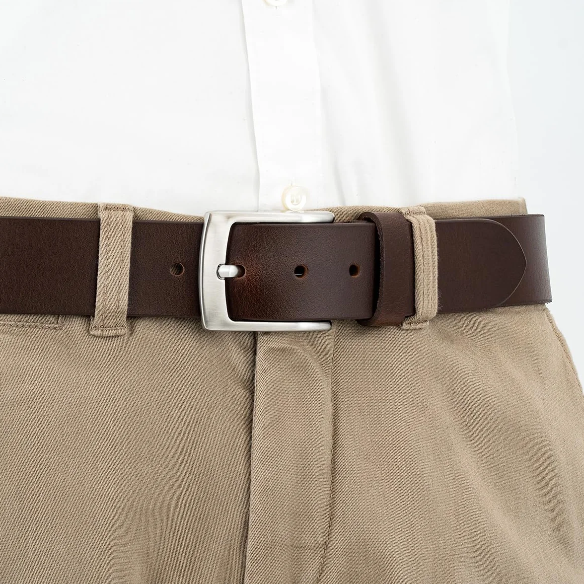 LINDENMANN Pasek męski pasek skórzany ze skóry bawolej, szerokość 40 mm, możliwość skrócenia, pasek, pasek skórzany, pasek dżinsowy, XL, brązowy, ciemnobrązowy, Bundweite 125 cm Gesamtlänge 140 cm W