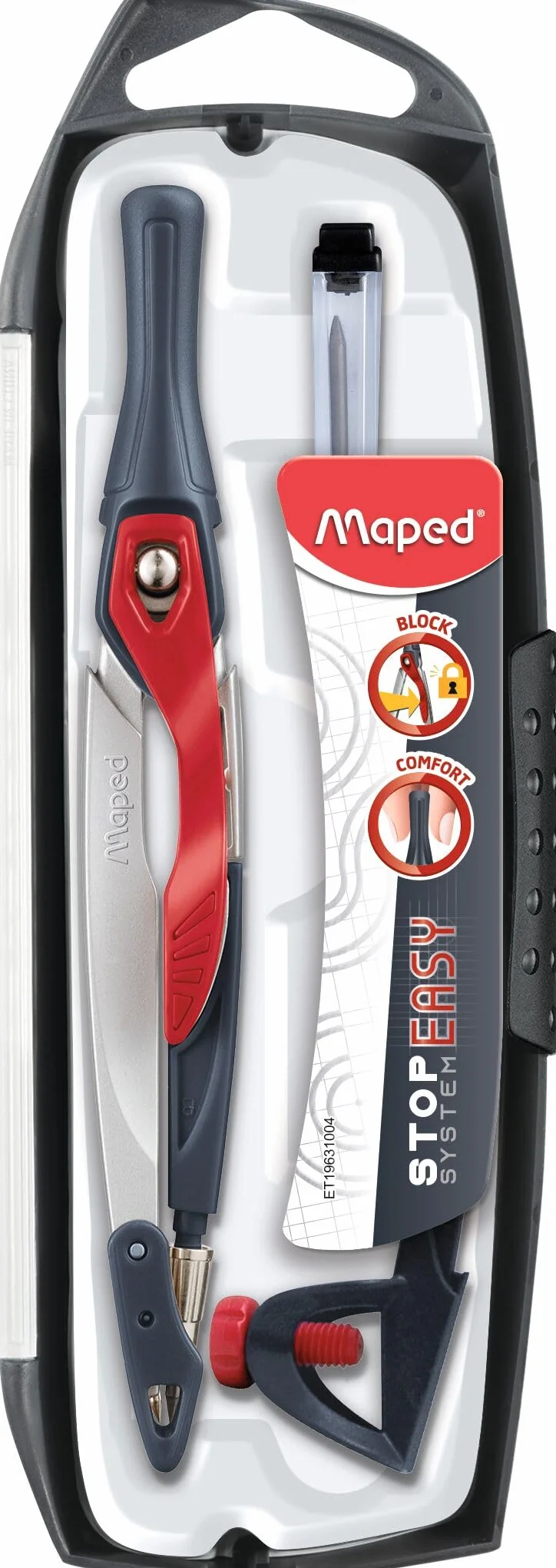 Maped - Compas Maped Stop System Innovation - Opatentowany system blokady - idealny ślad - z ochroną palców i mechaniczną - kompas mechaniczny + uniwersalny pierścień + ołówek - od 10 lat