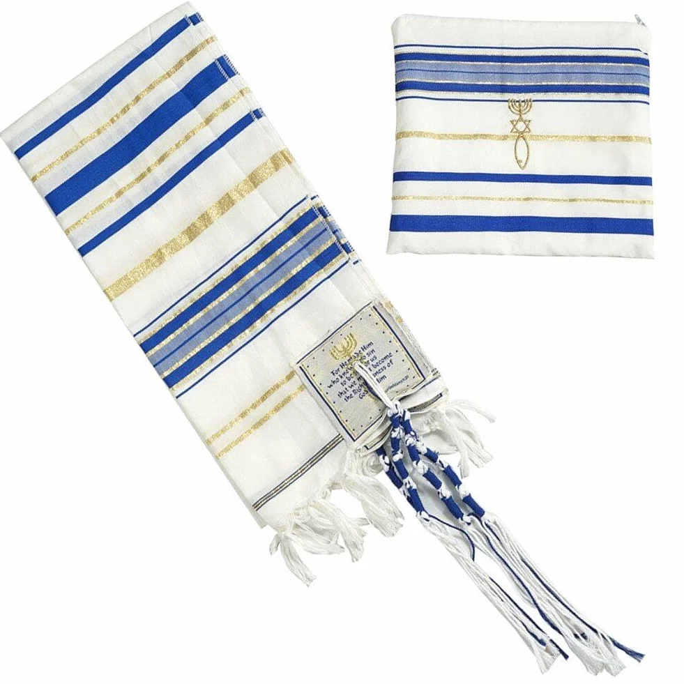 Yeshua World Light Mesjański talit szal modlitewny szalik modlitewny z materiałową torbą Izrael okłady szal dla mężczyzn kobiet