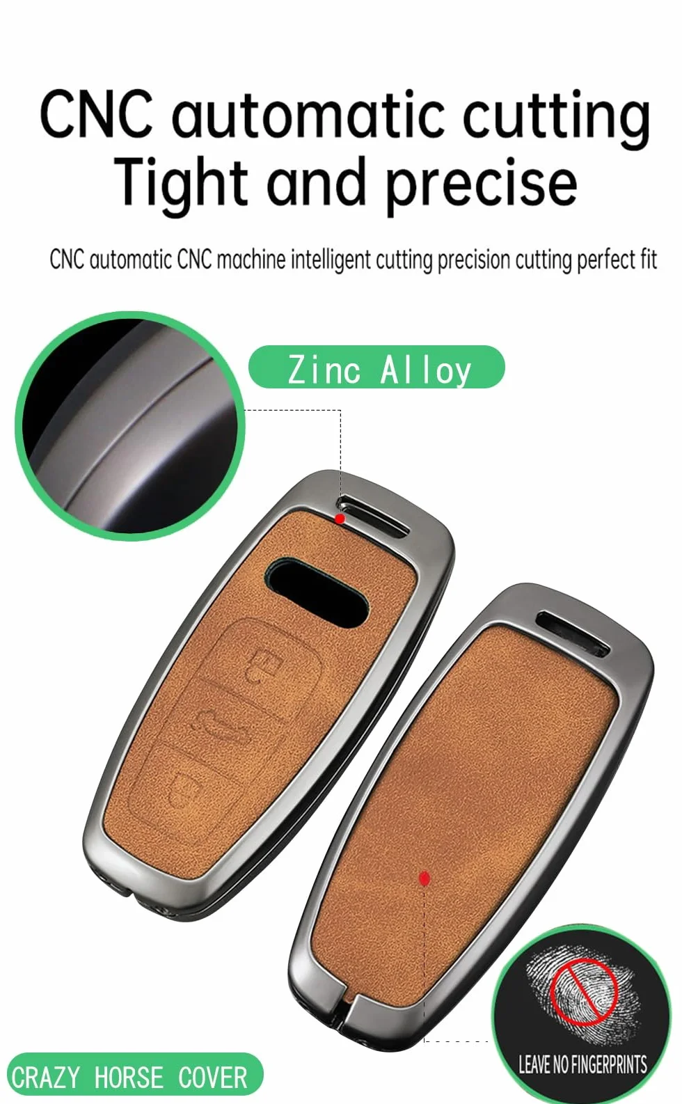 ontto Etui na kluczyki samochodowe, etui, etui na klucze, skórzane etui ochronne pasuje do Audi A3, A6, A7, A8, E-Tron S6, RS6, S7, RS7, Q7, SQ7, Q8, SQ8, 2019-2024, akcesoria, etui na klucze, 3
