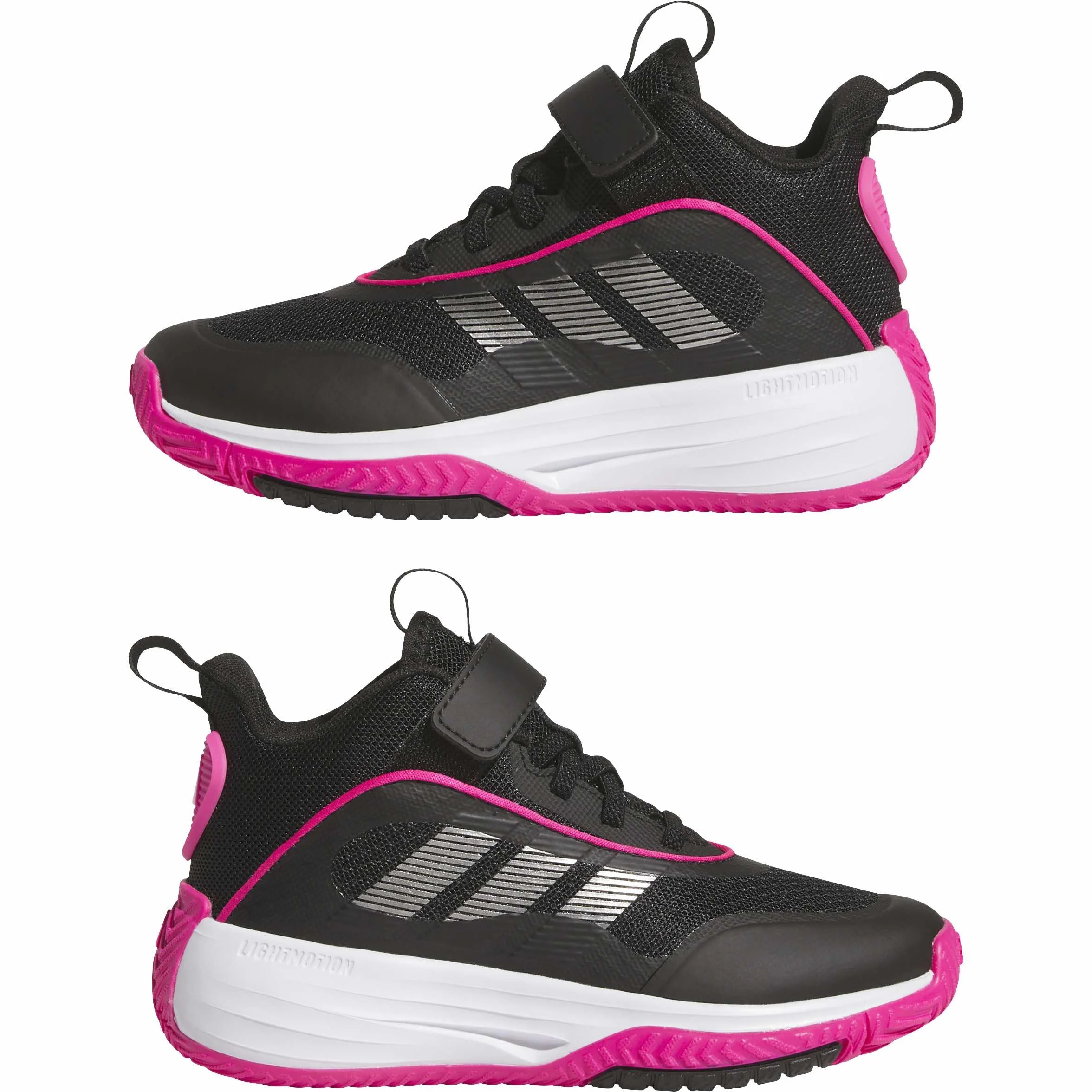 adidas Uniseks - dzieci Ownthegame 3.0 Shoes, Core Black/Iron Met./Shock Pink, 33 EU