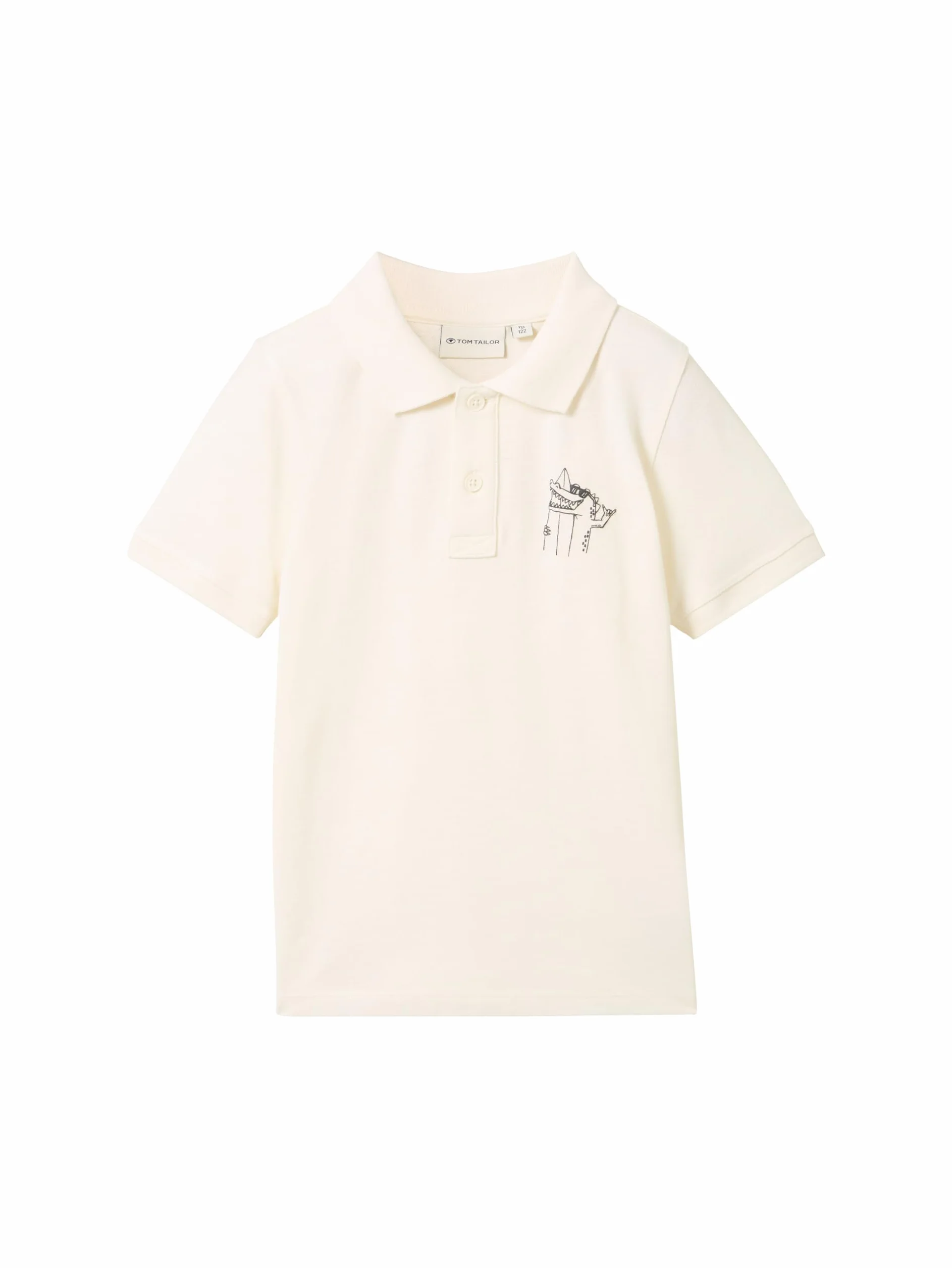 TOM TAILOR Chłopięca dziecięca koszulka polo z nadrukiem dinozaura, 12906 - Wool White, 92-98