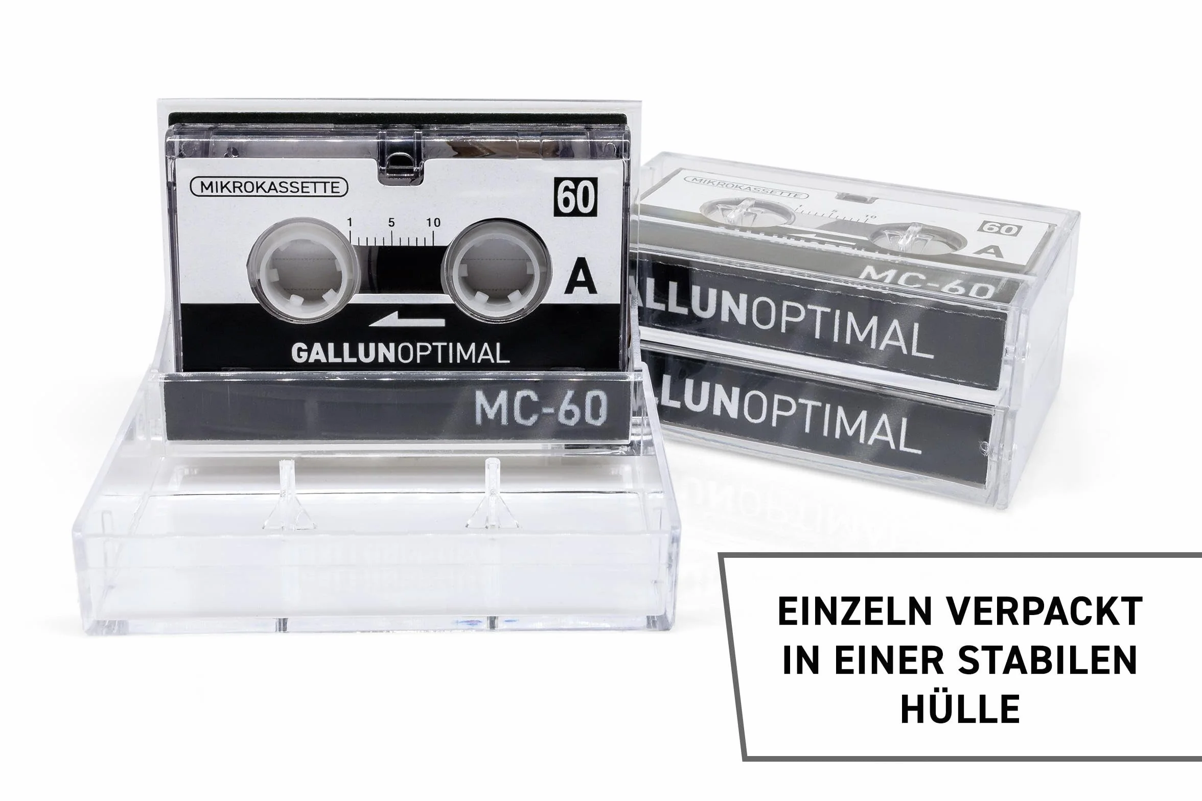 MC60 mikrokaseta – do dyktafonów – zestaw 3 szt. – kaseta do dyktafonów – Microcassette – Audio Cassette