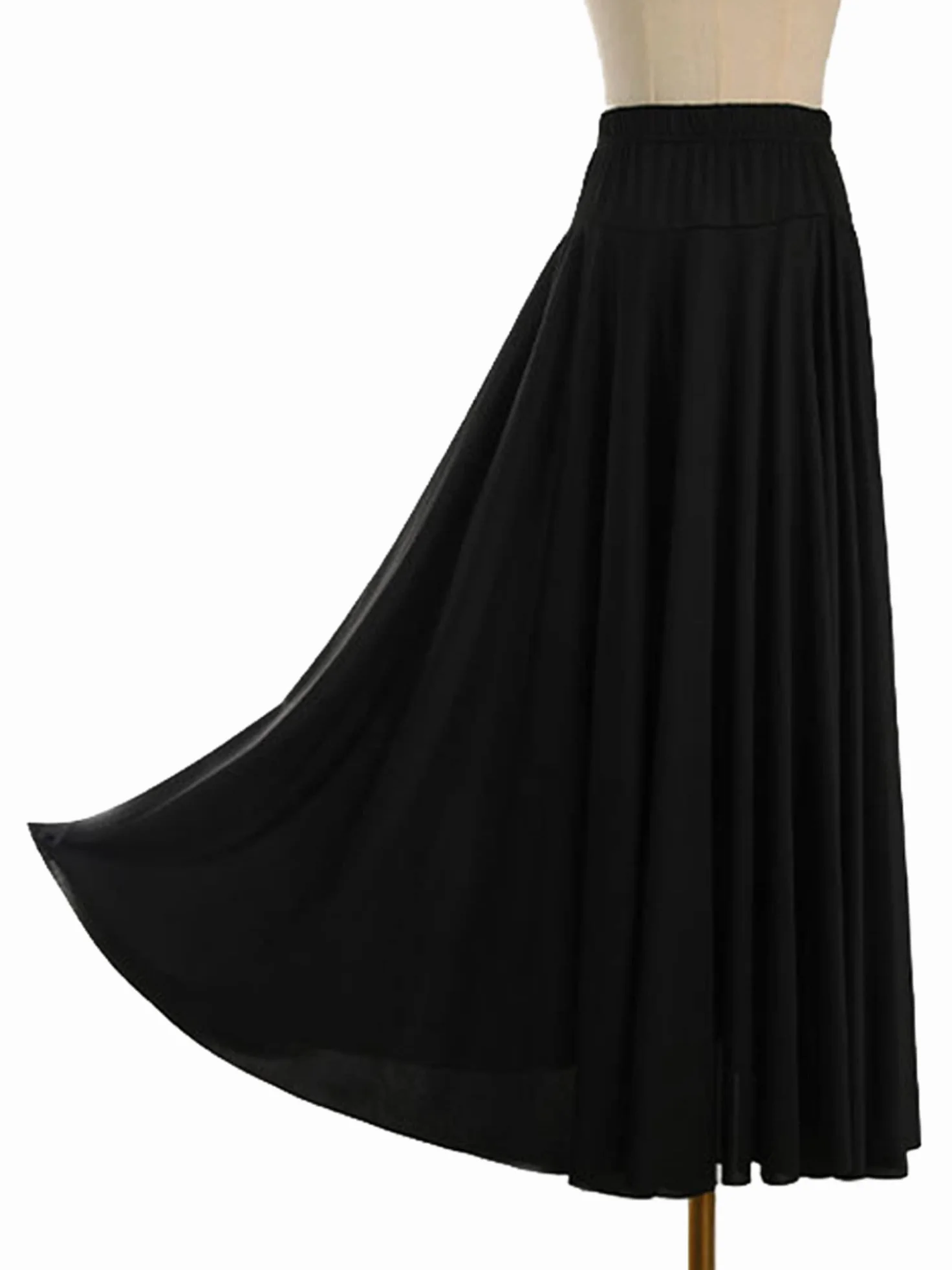 CHICTRY Damska spódnica do tańca, jednokolorowa, flamenco dance, długa spódnica maxi, plisowana spódnica tango, latynoski, walc, taniec brzucha, bal, kostium na konkurs