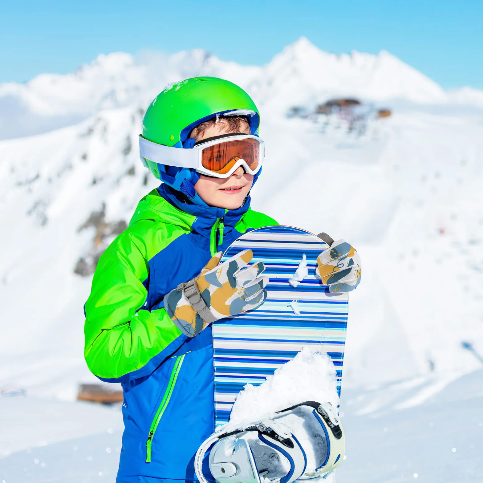 QKURT Dziecięce rękawice narciarskie, dziewczęce rękawiczki snowboardowe, wiatroszczelne rękawiczki z pełnym palcem, graffiti, rękawice śniegowe z dwuwarstwowym pogrubieniem, dla 5-11 lat