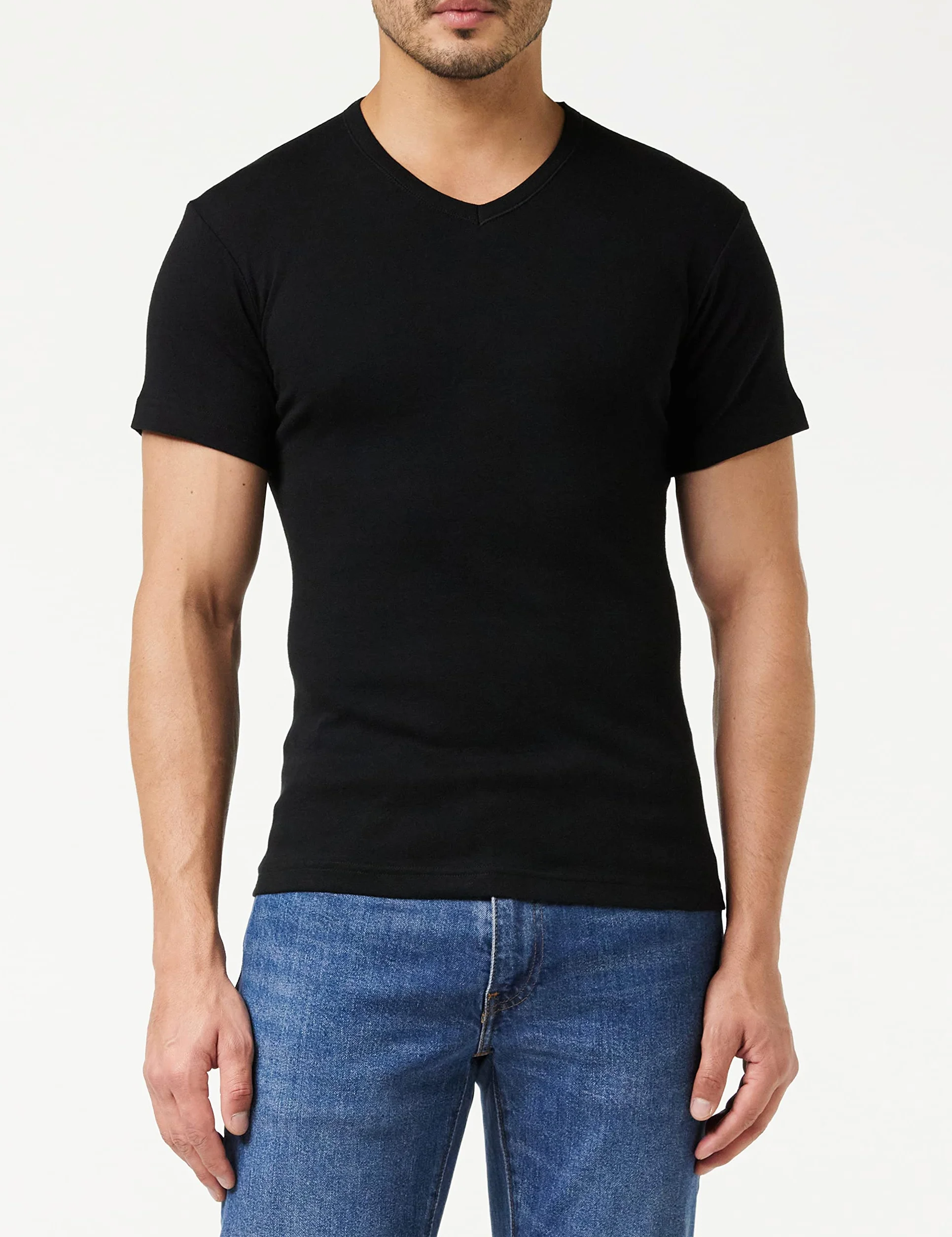 Athena Męska koszulka Promo Cotton Bio podkoszulek (4 sztuki), wielobarwny (Blanc/Blanc/Noir/Noir 9050), M