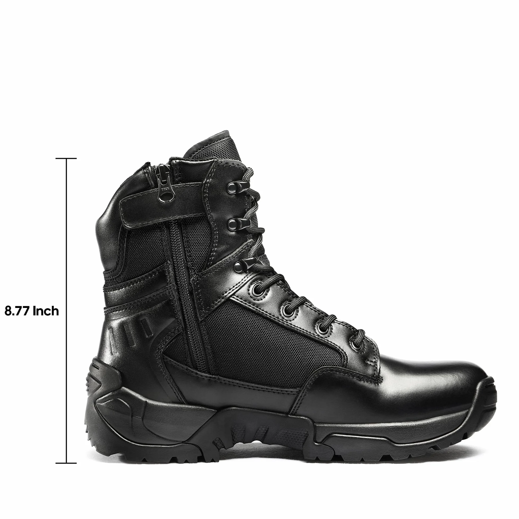 NORTIV 8 Męskie wojskowe taktyczne buty robocze skórzane buty bojowe motocyklowe