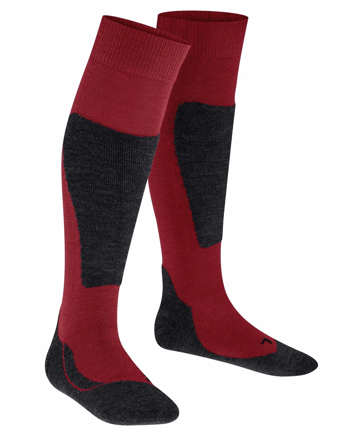 FALKE Uniseks - dzieci Skarpety narciarskie Active Ski K Kh Wełna ciepłe grube 1 Para, Czerwony Lipstick 8000, 31-34