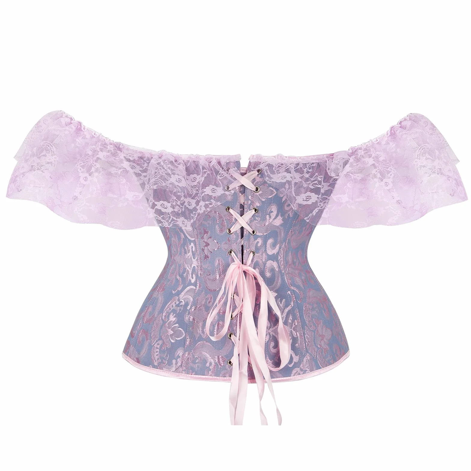 Kobiety Sznurowane Gorset Talia Topy Seksowne Kwiatowe Slim Fishbone Bandaż Ściągacze Gorset Bielizna Bodyshaper Cincher Owinięte Topy