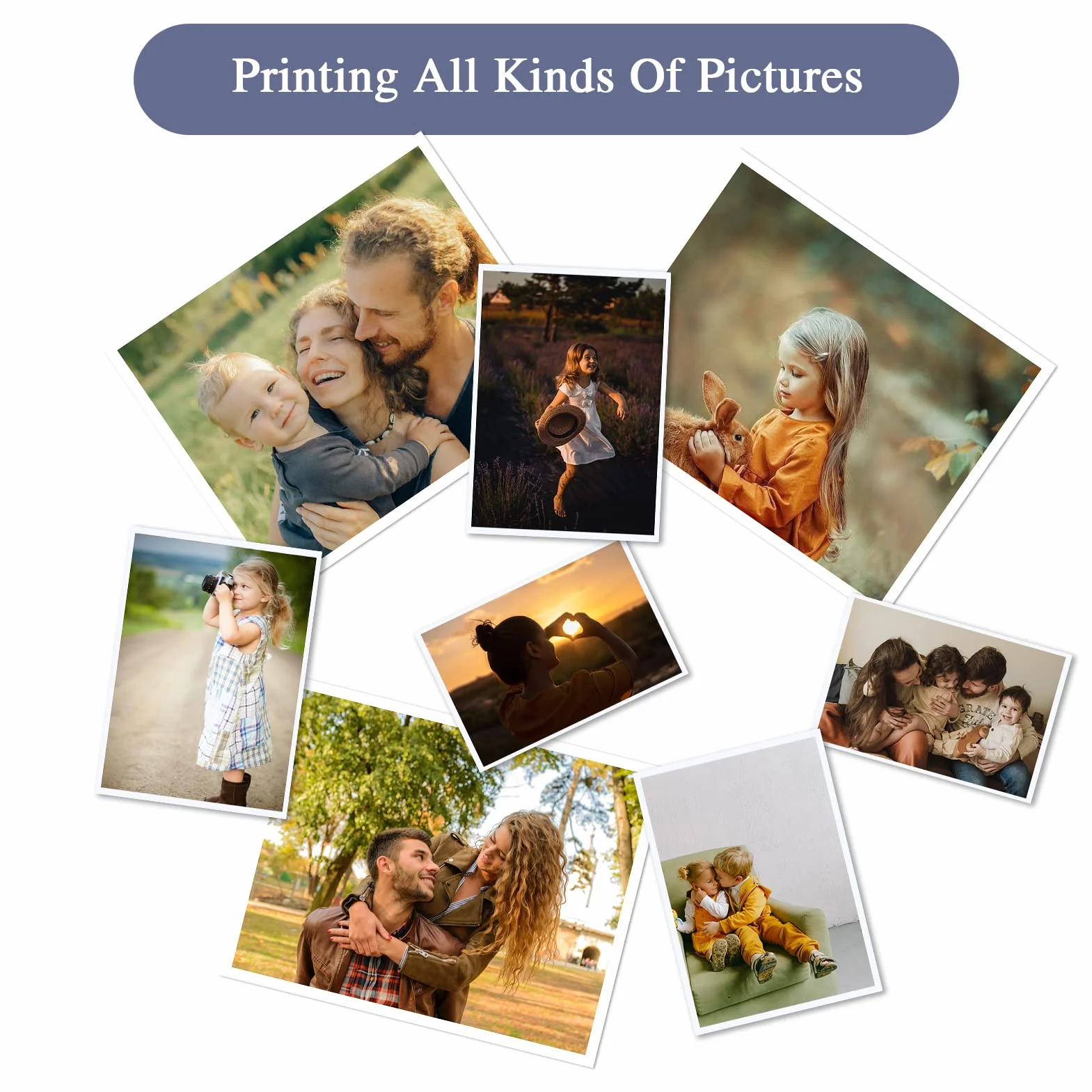 Zestaw 150 arkuszy mieszanego papieru fotograficznego 10x15cm, 13x18cm, 20x25cm - 50 arkuszy każdego formatu, 200g/㎡