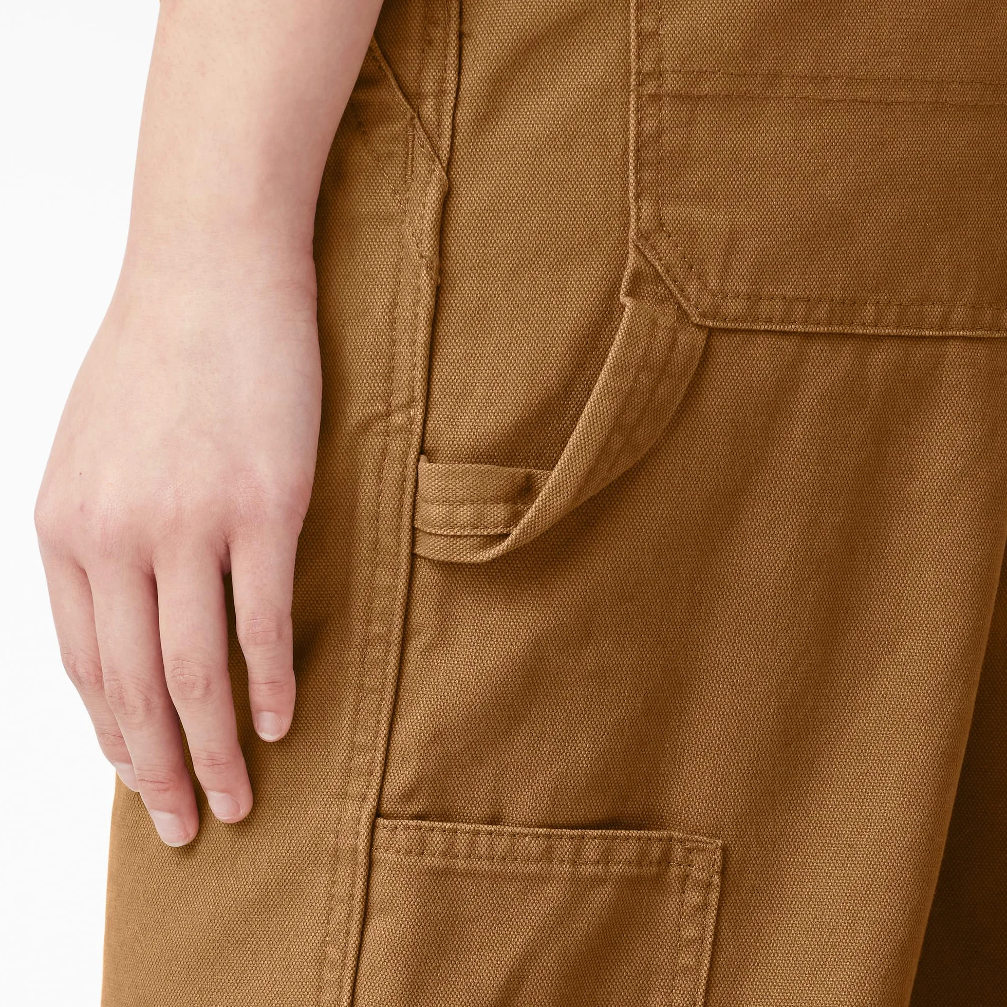 Dickies, Damskie ogrodniczki w swobodnym stylu z prostymi nogawkami, Rinsed Brown Duck, S