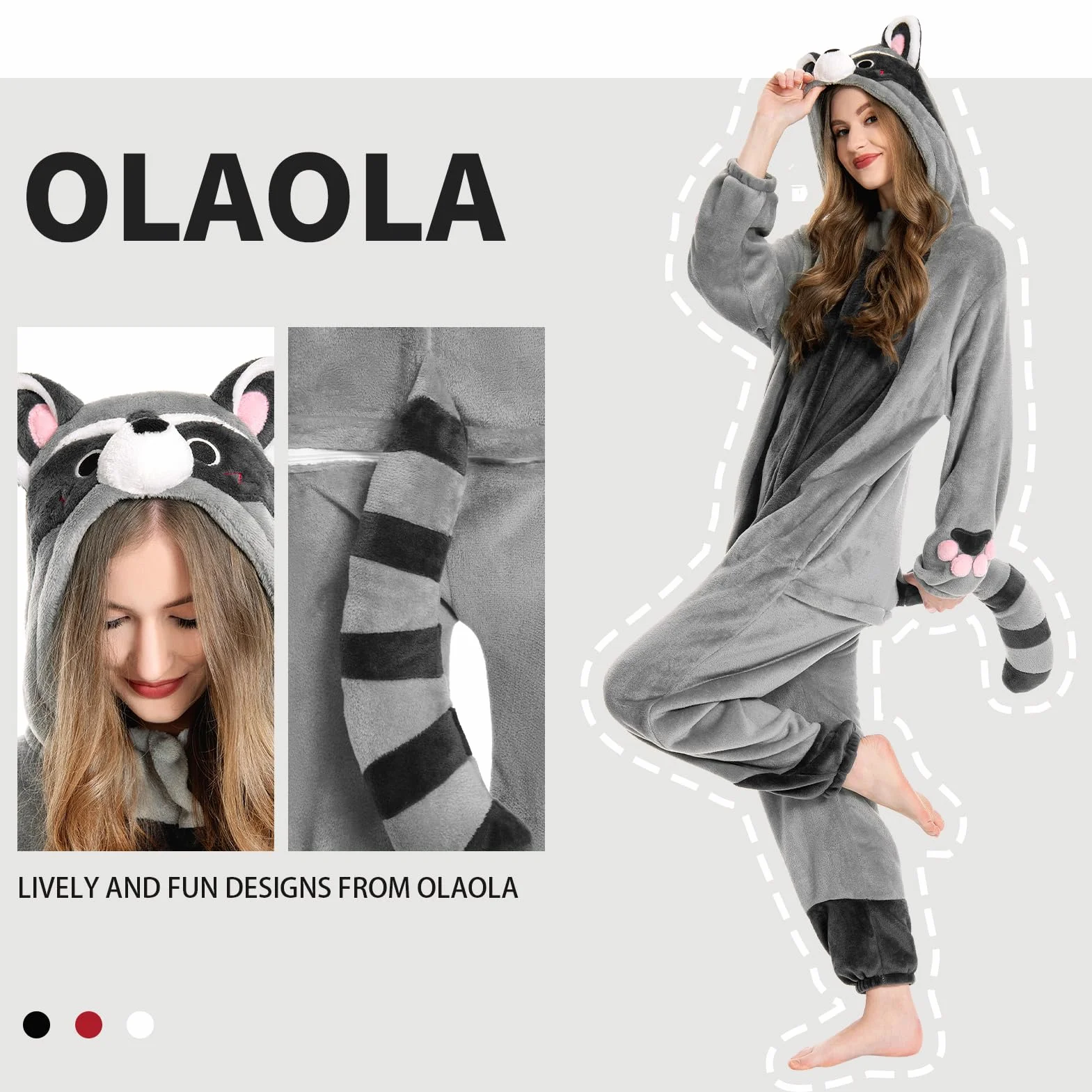OLAOLA Onesies dla dorosłych, uniseks, nowość piżama, kostium na Halloween, miękka, wygodna odzież domowa, bielizna nocna, jednoczęściowa piżama, cosplay