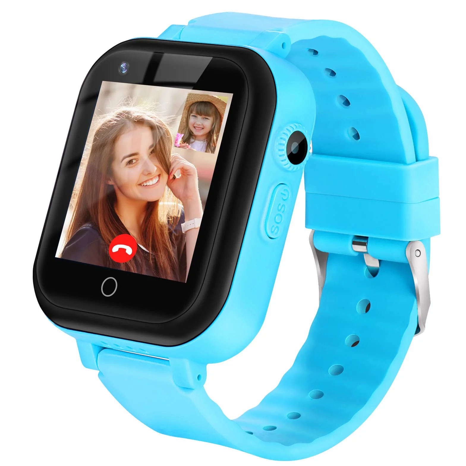 Smartwatch dziecięcy 4G IP67, wodoszczelny zegarek dziecięcy z pozycją GPS, aparatem, SOS, połączeniami, krokomierzem, ekranem dotykowym, wideo-chat, Smart Watch dla chłopców i dziewczynek (niebieski
