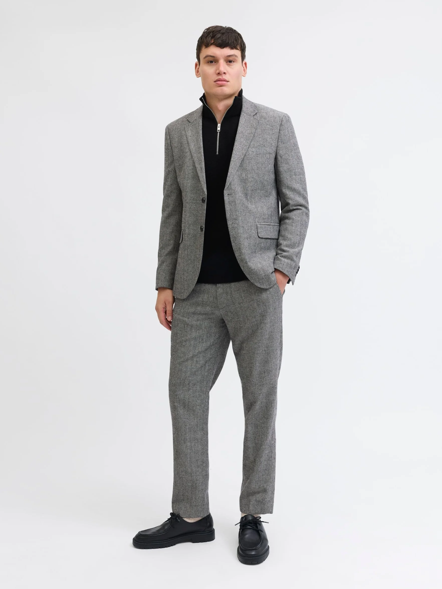 JACK & JONES Jprmartin Winter Tweed Blazer Do01 Sn, Ultimate Grey, 48