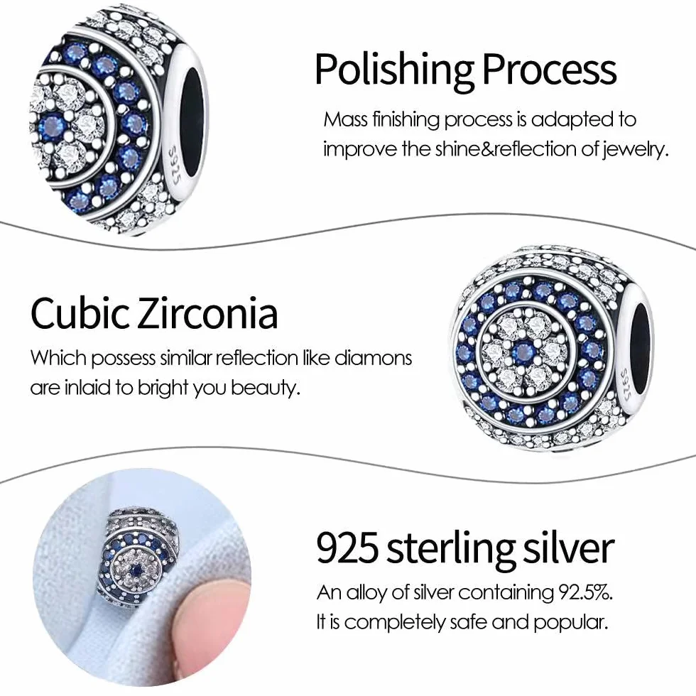 Charms & BRANSOLETKI 925 srebrna bransoletka i naszyjnik, biżuteria dla kobiet, kompatybilna z bransoletkami Pandora i naszyjnikami Charms, prezenty dla kobiet., Srebro szterlingowe