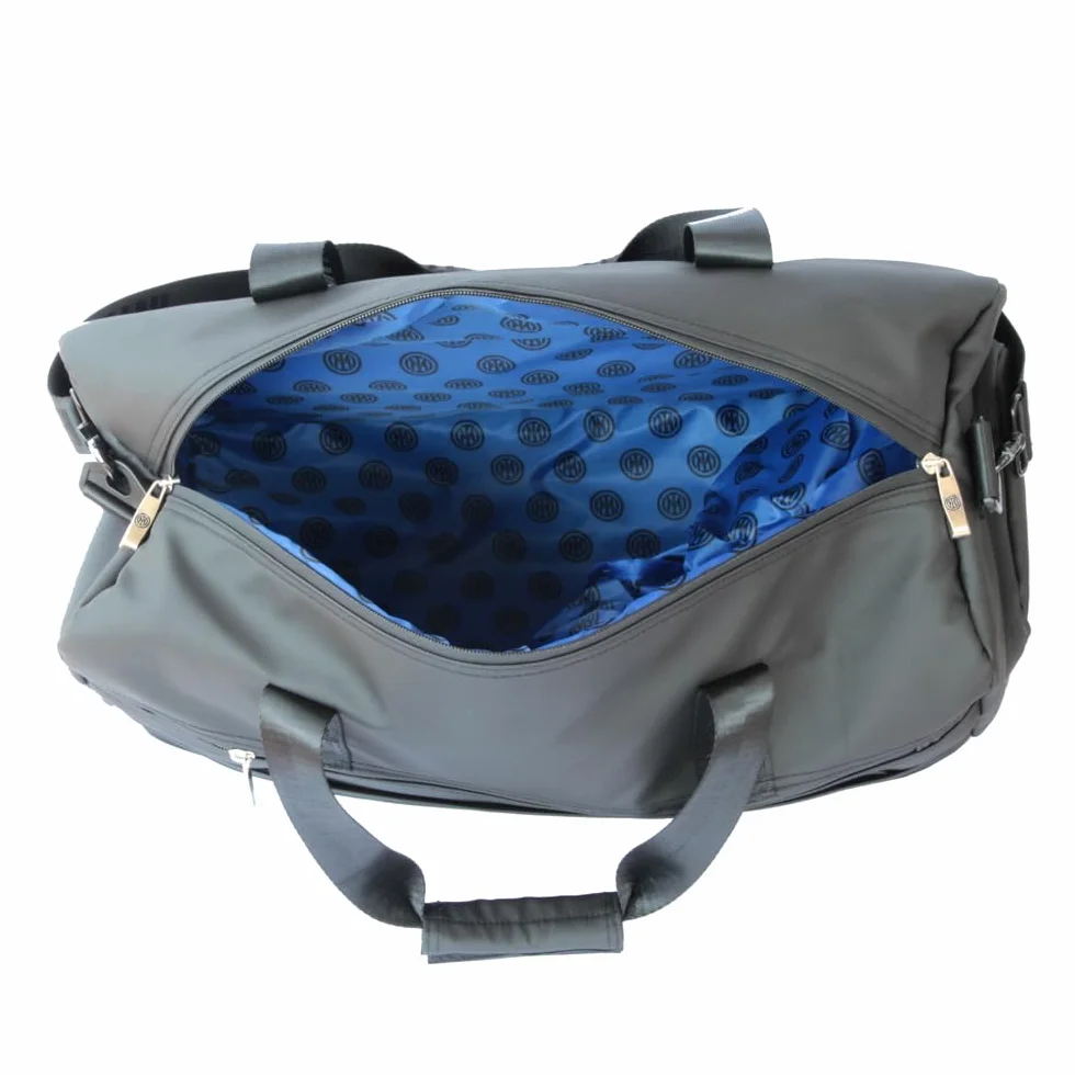 Official INTER F.C. Unisex Dorośli Czarna torba sportowa z zamkiem błyskawicznym, 5 cm x 29 cm x 25 cm, Czarny, 5 cm x 29 cm x 25 cm
