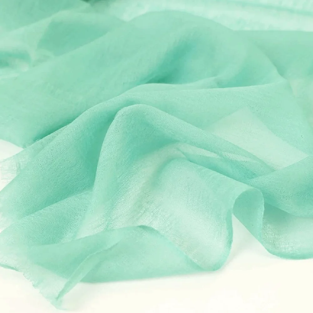 Damski 100% kaszmirowy lekki pierścionek Pashmina szal suknia wieczorowa etola z delikatnej przędzy 200 nici kaszmirowej, 20. miętowo-zielony, 200 cm X 100 cm