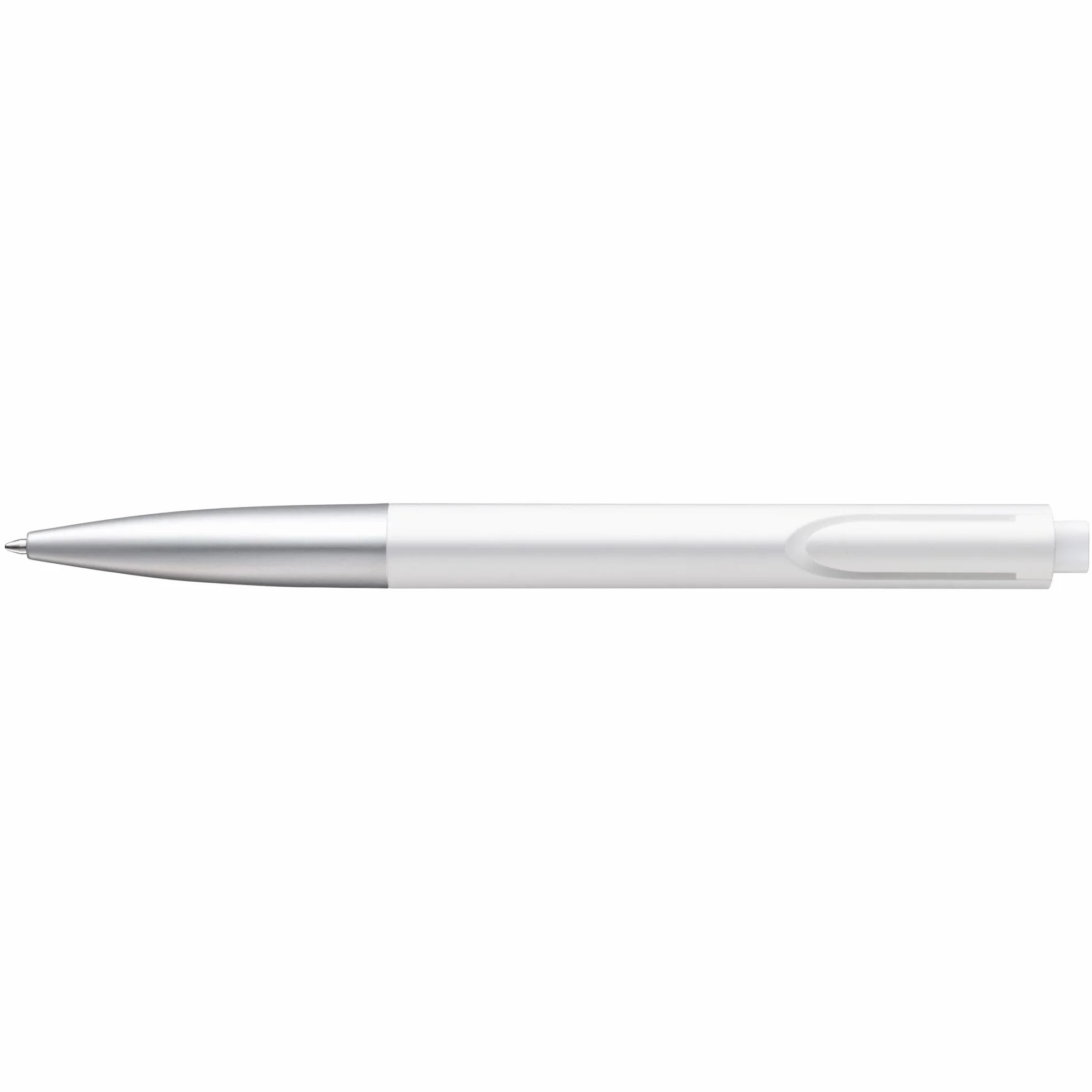 LAMY noto długopis 283 – długopis w kolorze biało-srebrnym z mechanizmem naciskowym – z wkładem o dużej pojemności – linia pisania M