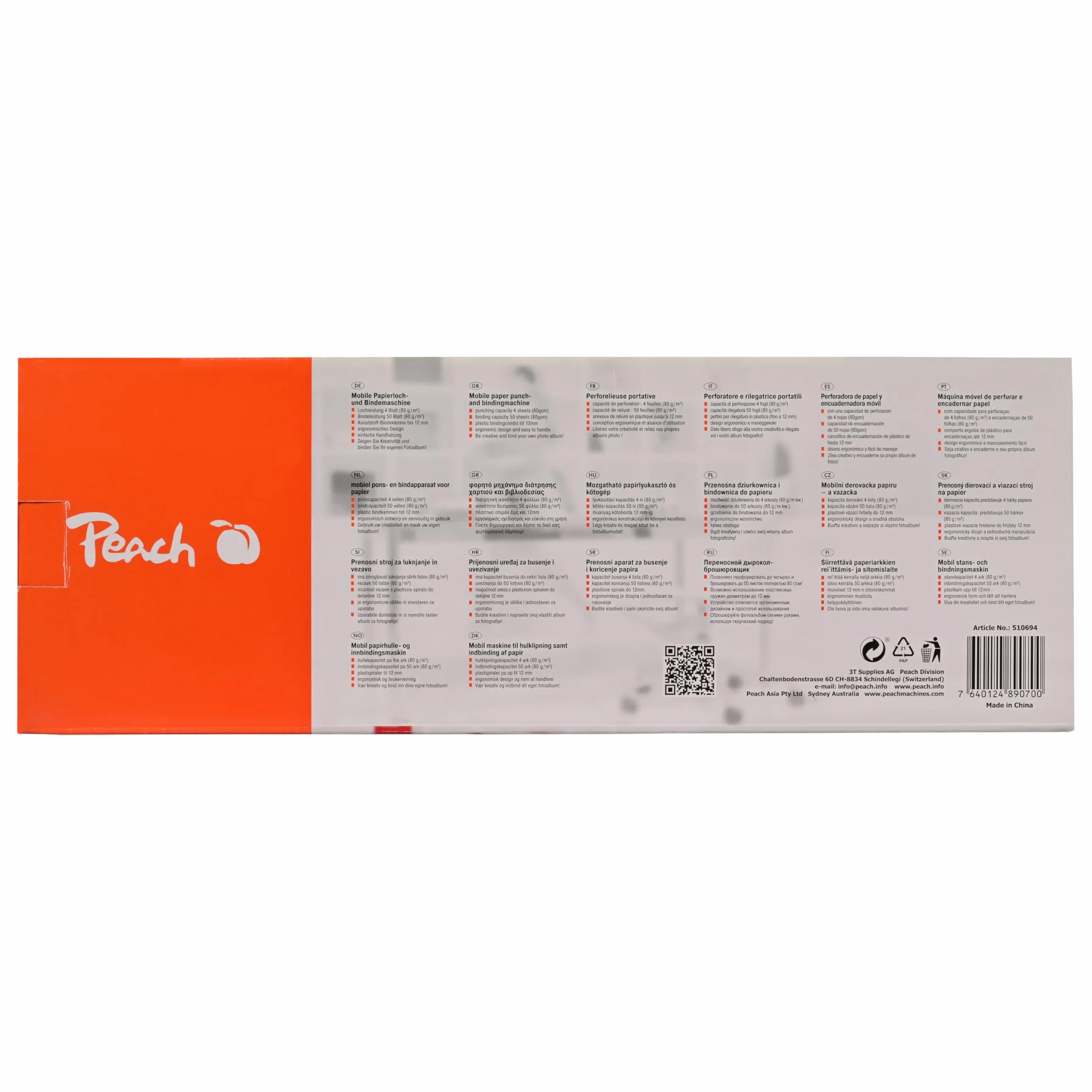 Peach PB200-09 segregator plastikowy | osobisty segregator DIN-A4 | wiąże 50 arkuszy | maks. grzbiety do bindowania 12 mm | 4 arkusze | w zestawie 20-częściowy zestaw startowy