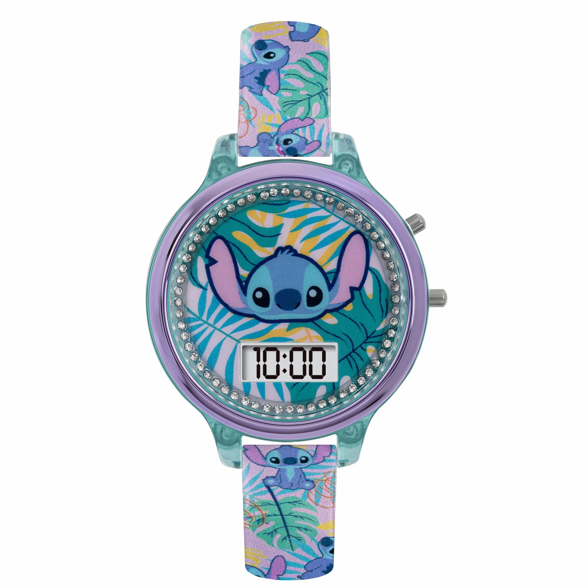 Lilo and Stitch Dziewczęcy cyfrowy zegarek kwarcowy z silikonowym paskiem LAS40001ARG, Wielokolorowy, Nowoczesny