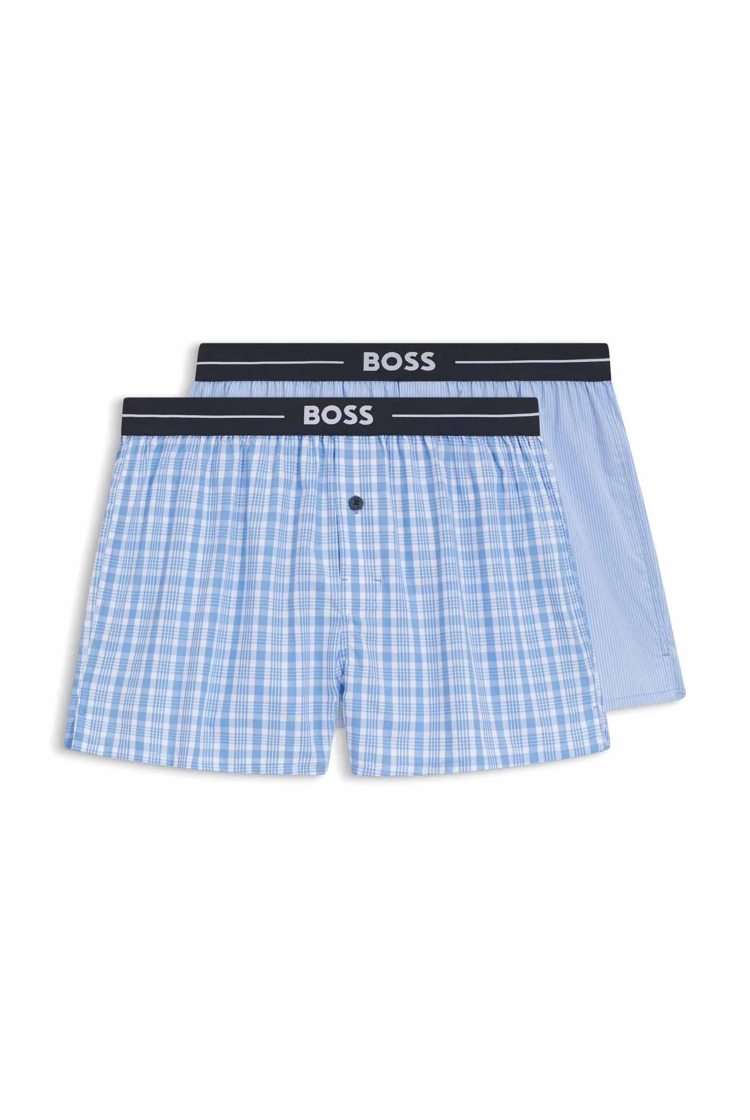 BOSS Męskie spodnie piżamowe 2P Boxer Shorts EW, New - Open Blue471, L