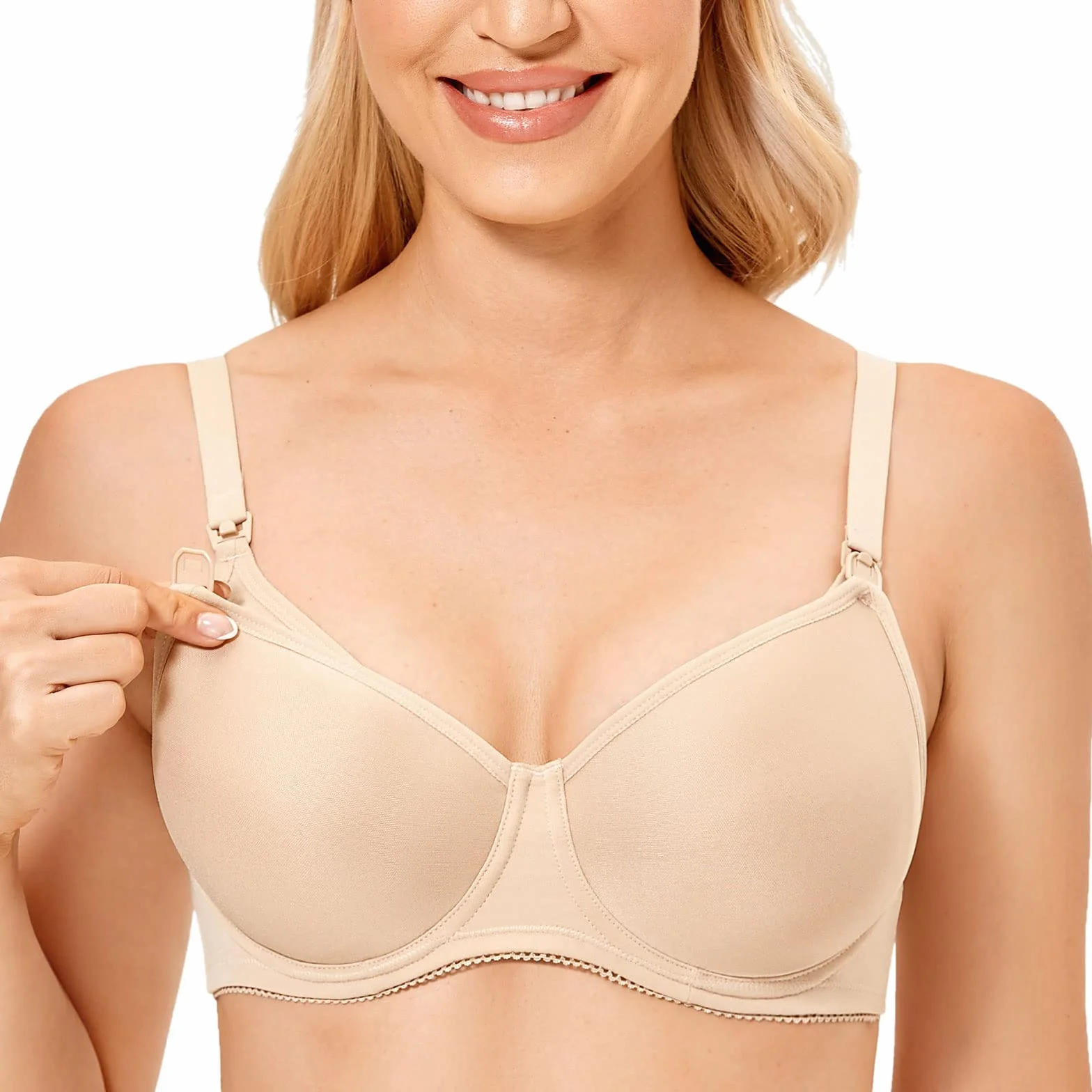 Gratlin Damskie plus size wyściełane fiszbiny biustonosze podtrzymujące pielęgniarstwo biustonosze Meternity Bras