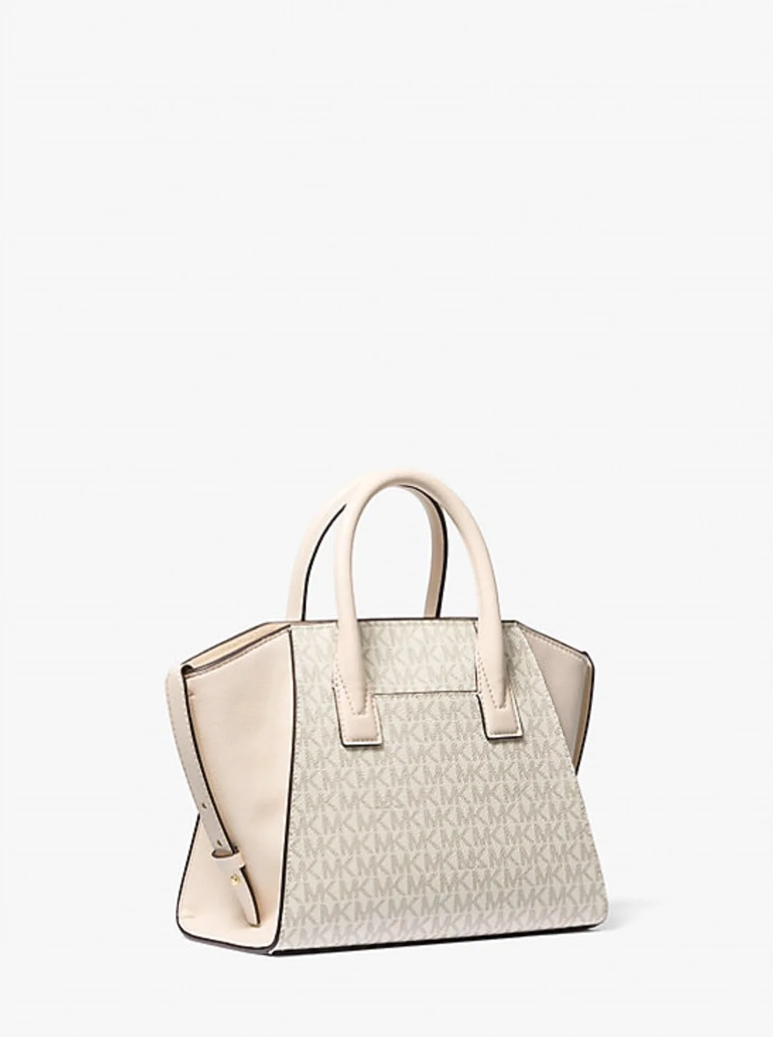 Michael Kors Avril małe logo i skórzana tornister jasny kremowy wielokolorowy, Jasny kremowy Multi, Small