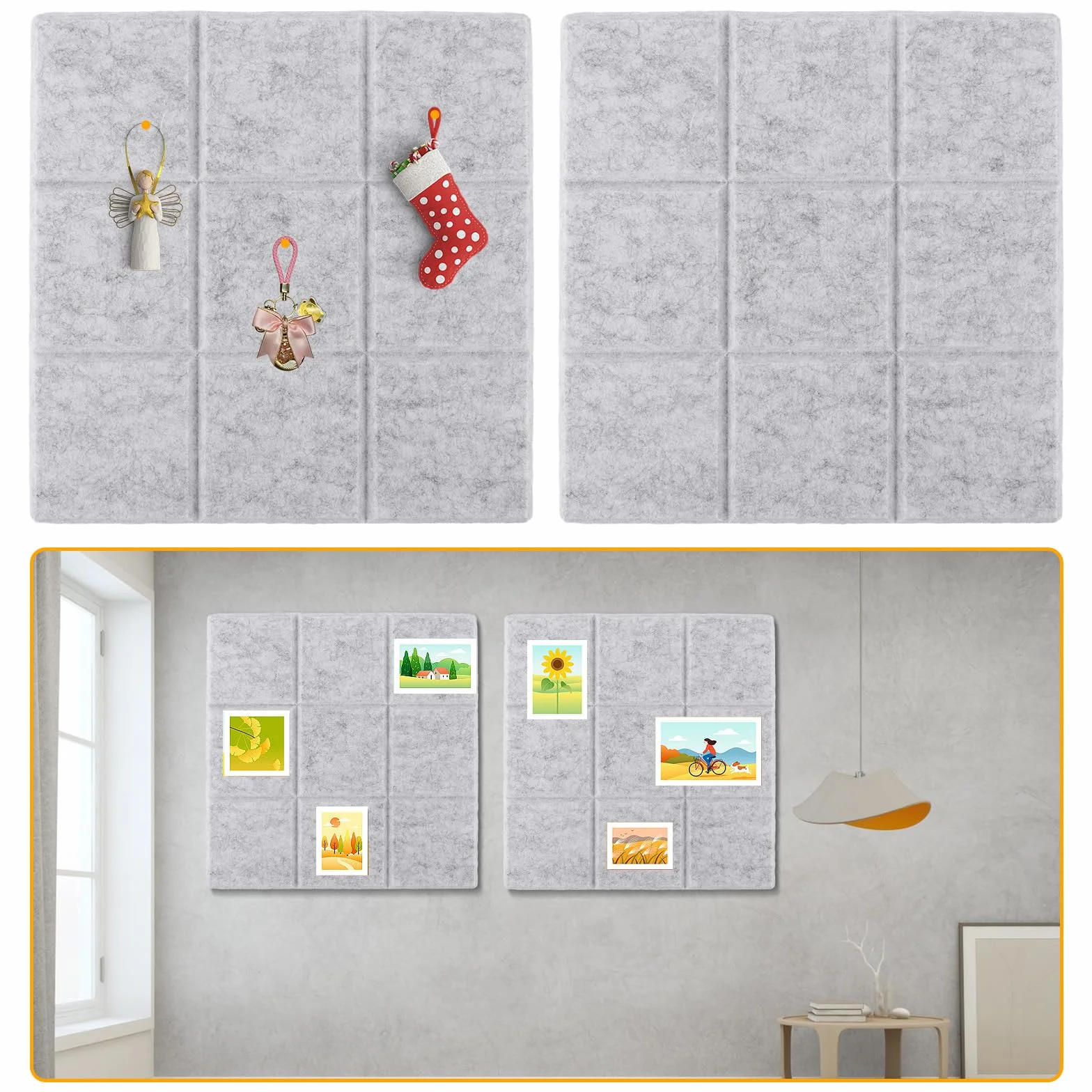 12 sztuk filcowych notatek, 30 x 30 cm, korkowa dekoracja ścienna, tablica ogłoszeniowa do biura, kuchni