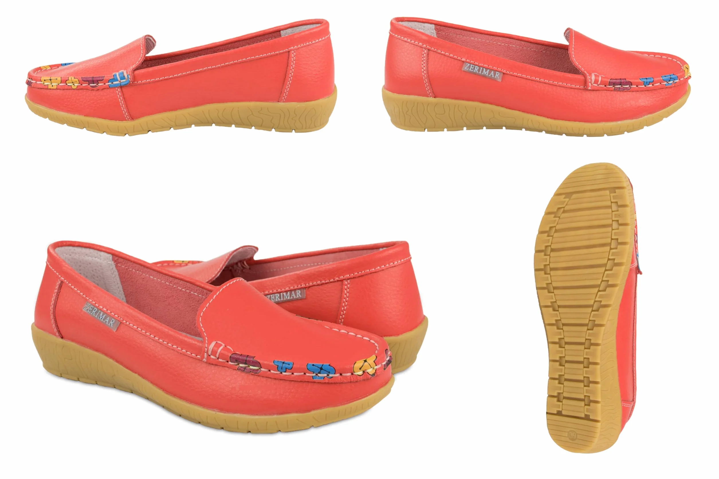 Zerimar Wygodne buty damskie - skórzane mokasyny damskie - letnie damskie buty - damskie skórzane mokasyny - stylowe i wygodne