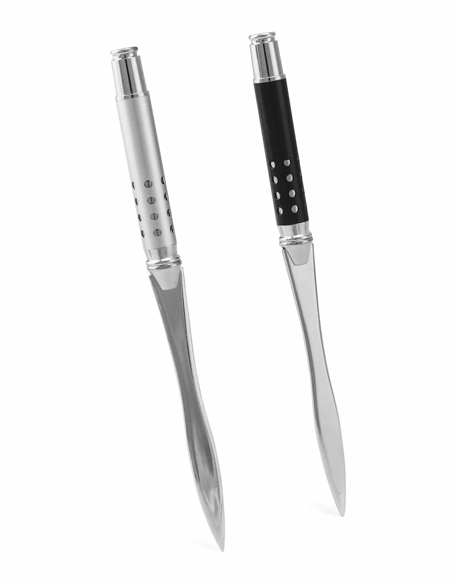 QWORK® 2 szt. Miecz do otwierania listów - 16cm - bez wysiłku otwieraj pocztę i paczki, srebrny i czarny