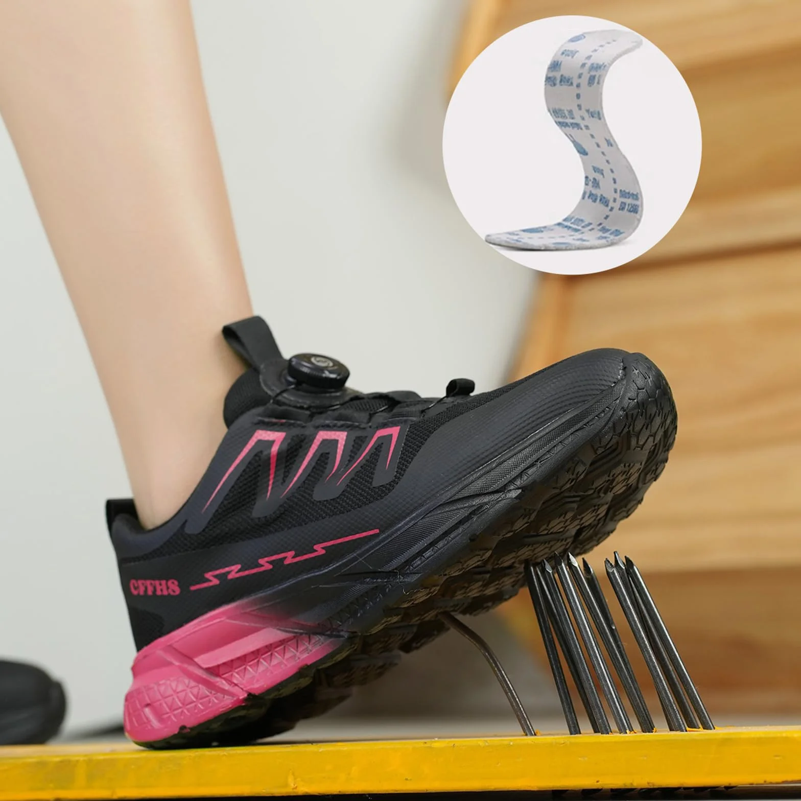 Damskie buty z stalowym noskiem, buty sportowe do pracy w budownictwie lekkie wygodne i odporne